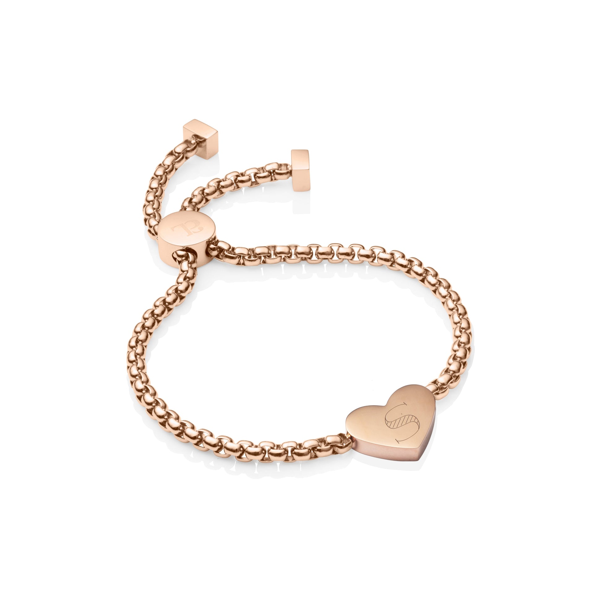 Personalize Heart Bracelet (Rose Gold)