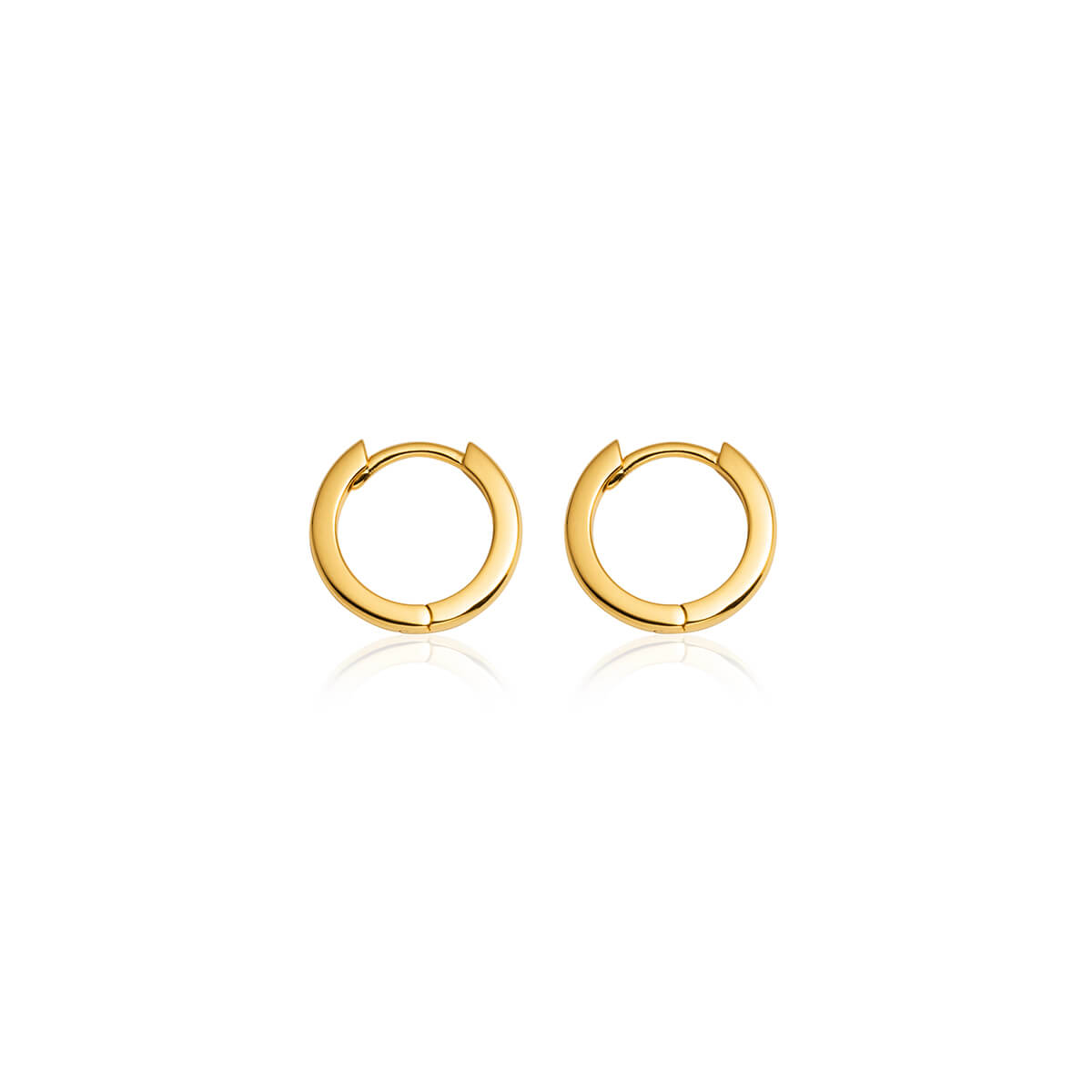 Sterling Silver Huggie Hoop Earrings (Gold)