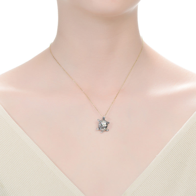 Coralie Abalone Couture Turtle Pendant Necklace