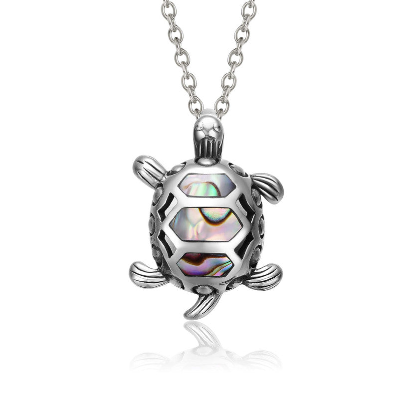 Coralie Abalone Couture Turtle Pendant Necklace