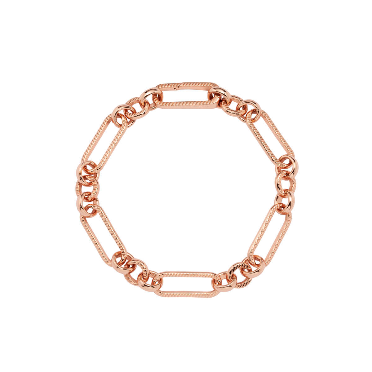Figaro Chain Bracelet (Rose Gold)