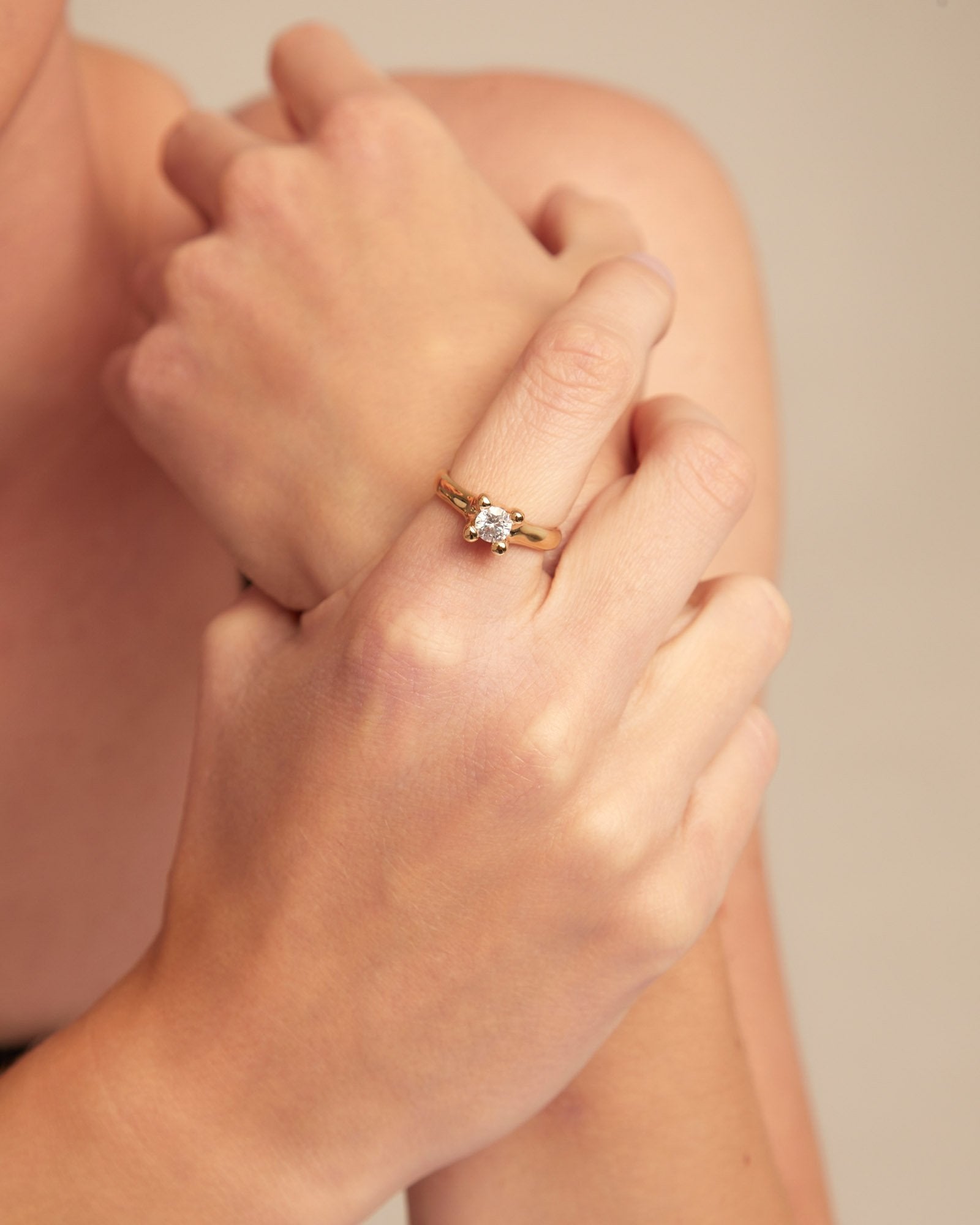 Ring with white cubic zirconia