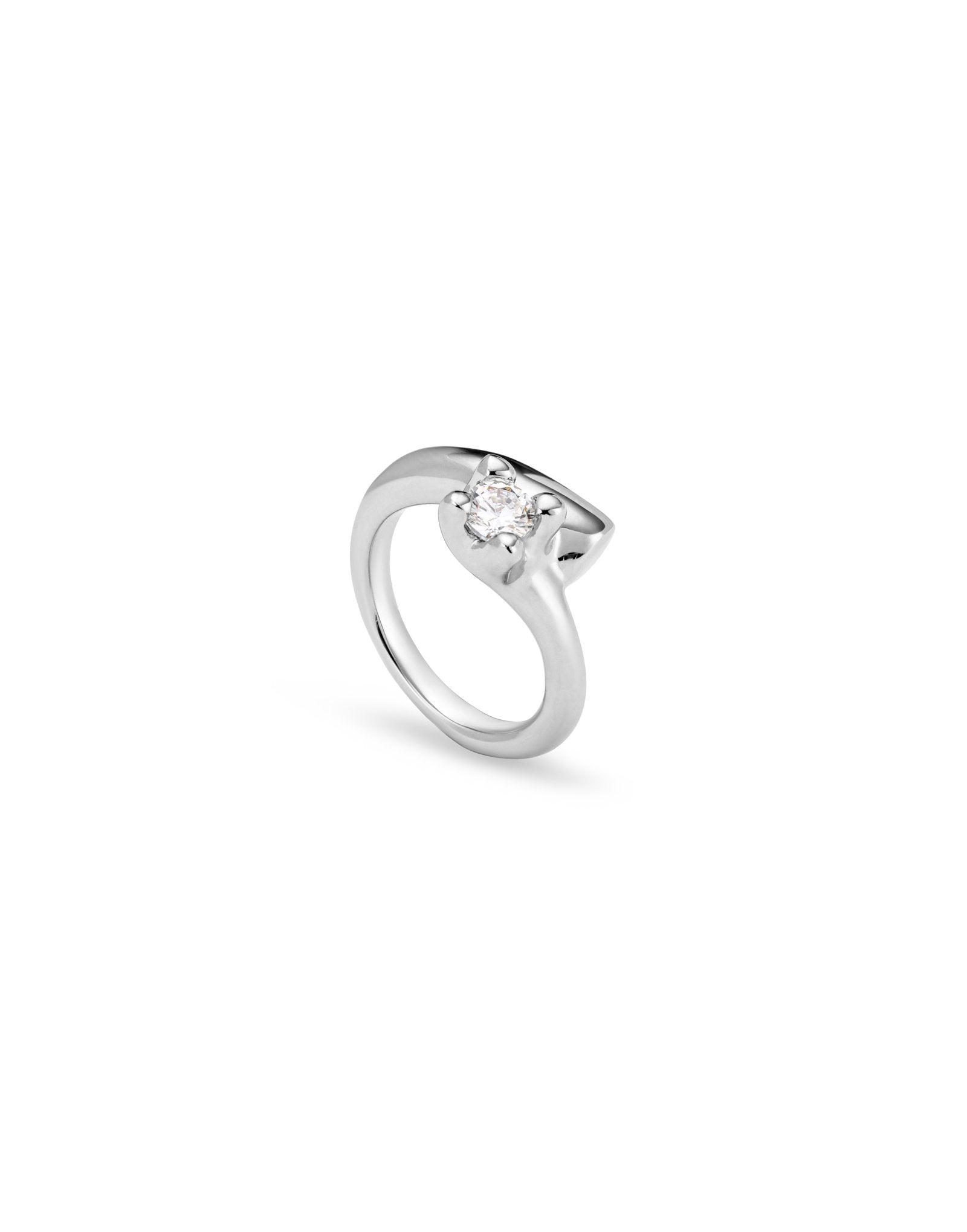 Ring with white cubic zirconia