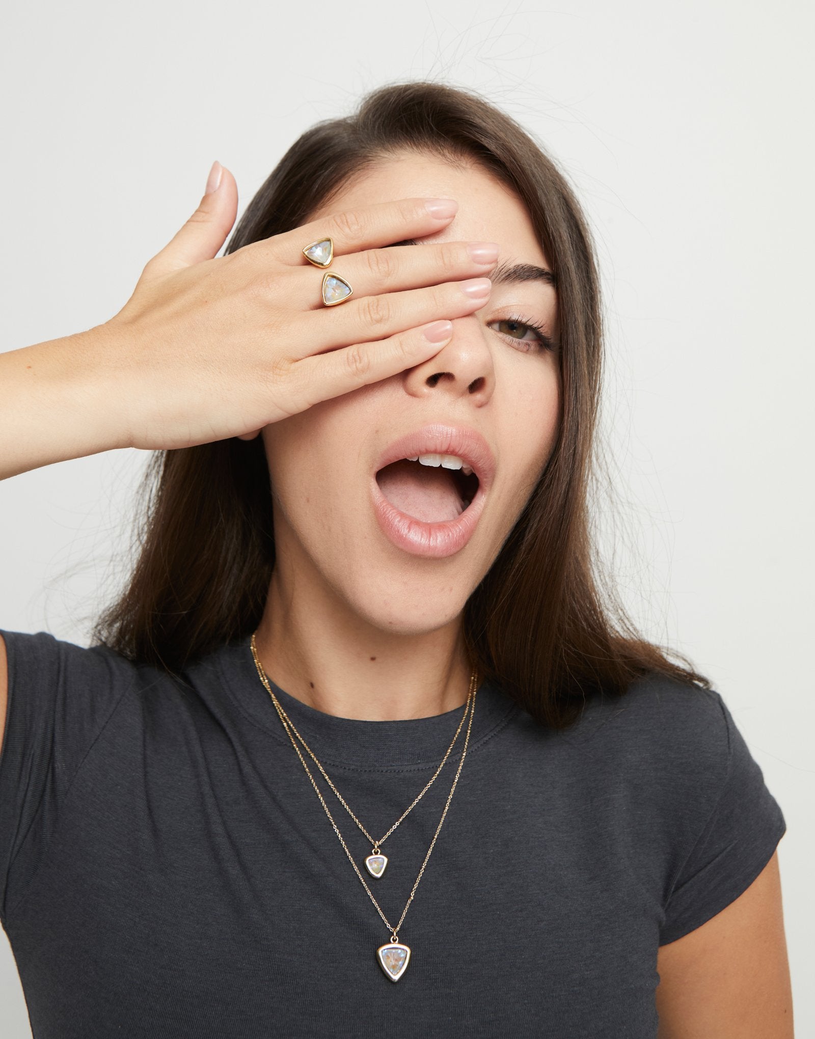 Triangular ring with two crystals