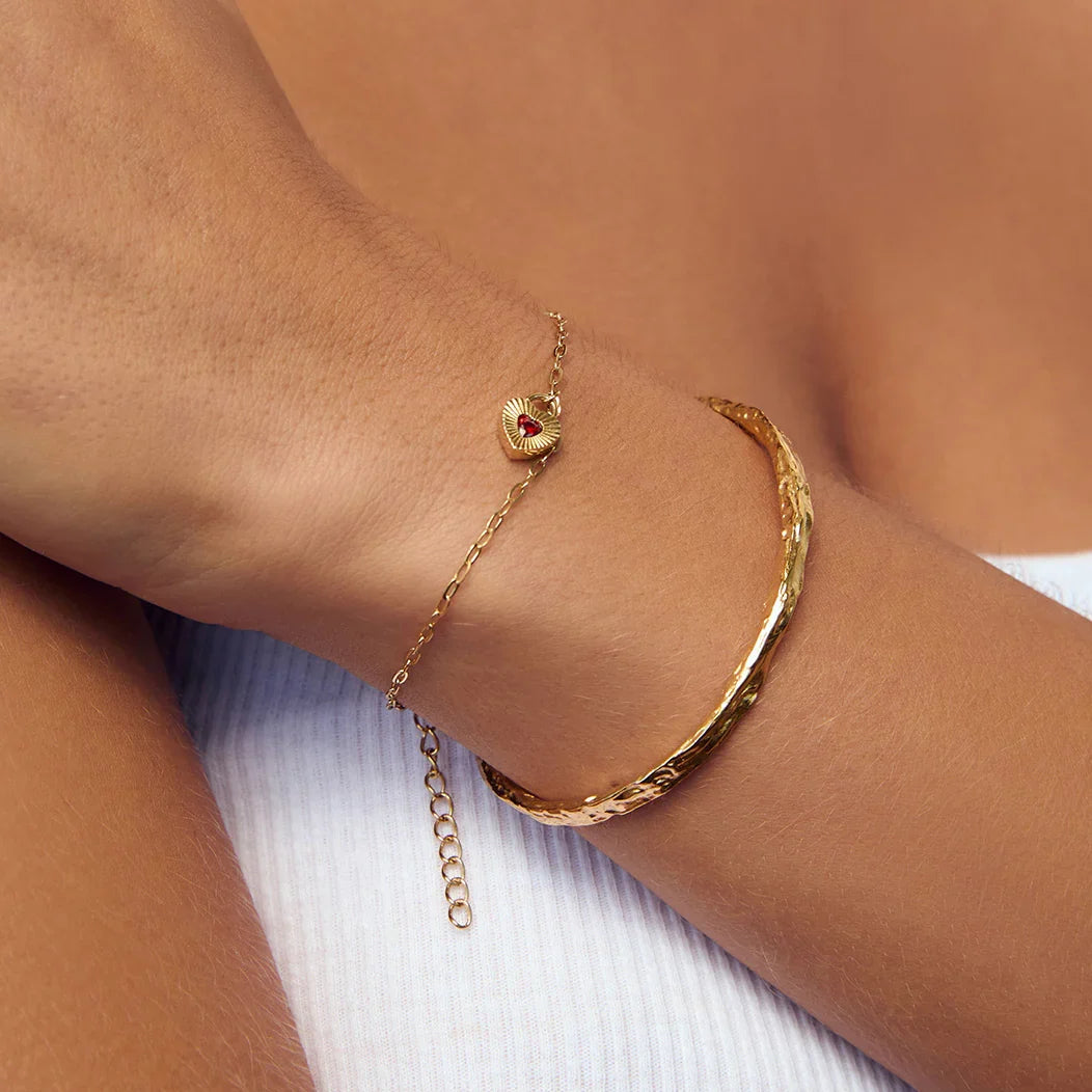 Ruby Heart Bracelet Red