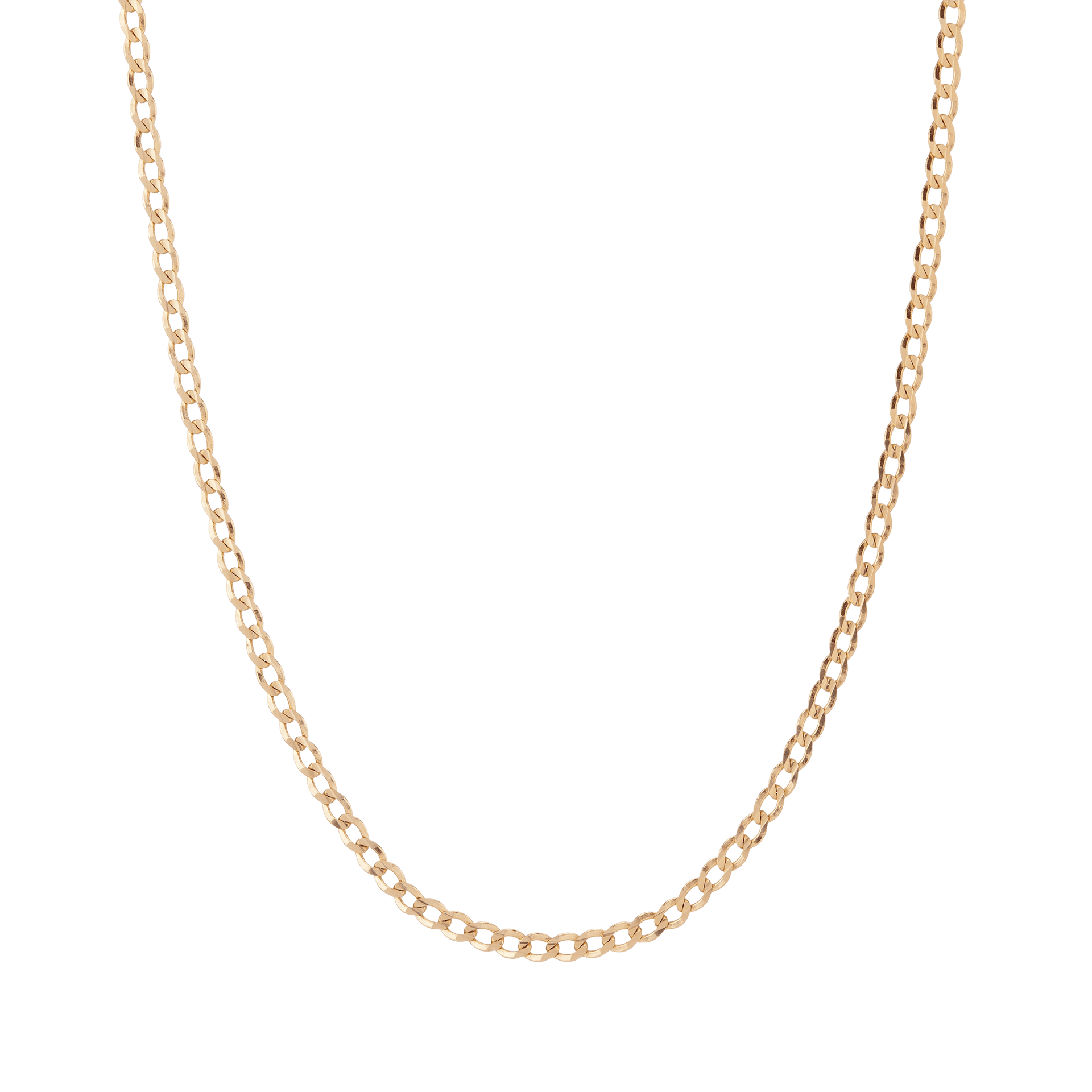 Large Gold Curb Chain Necklace