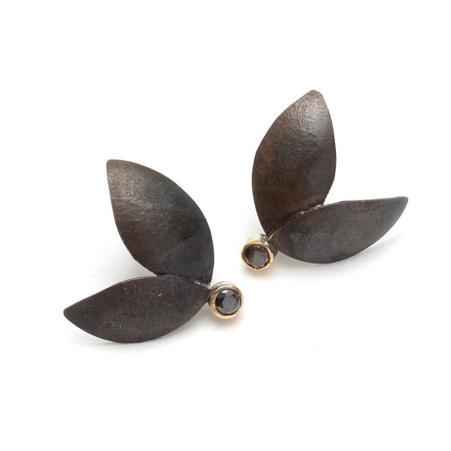 oxidised-leaf-studs-with-black-diamonds