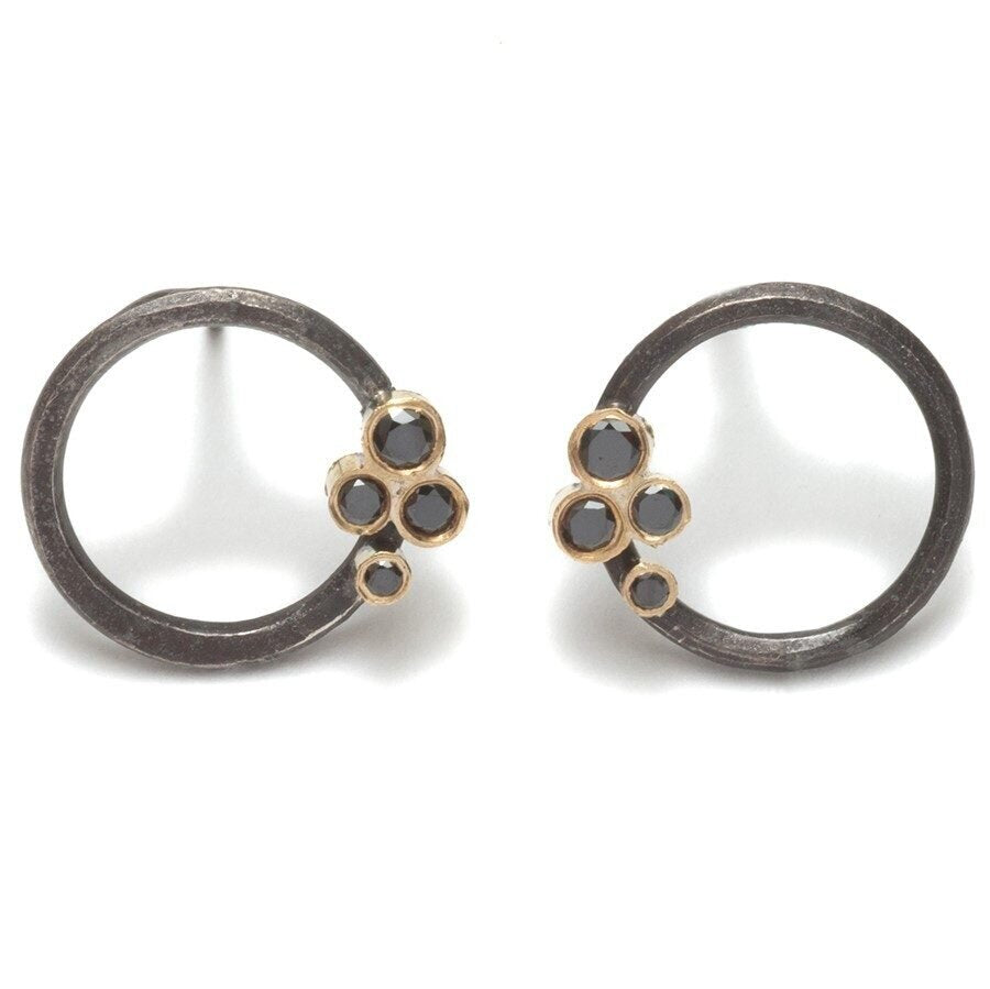 oxidised-silver-hoop-studs-with-black-diamonds