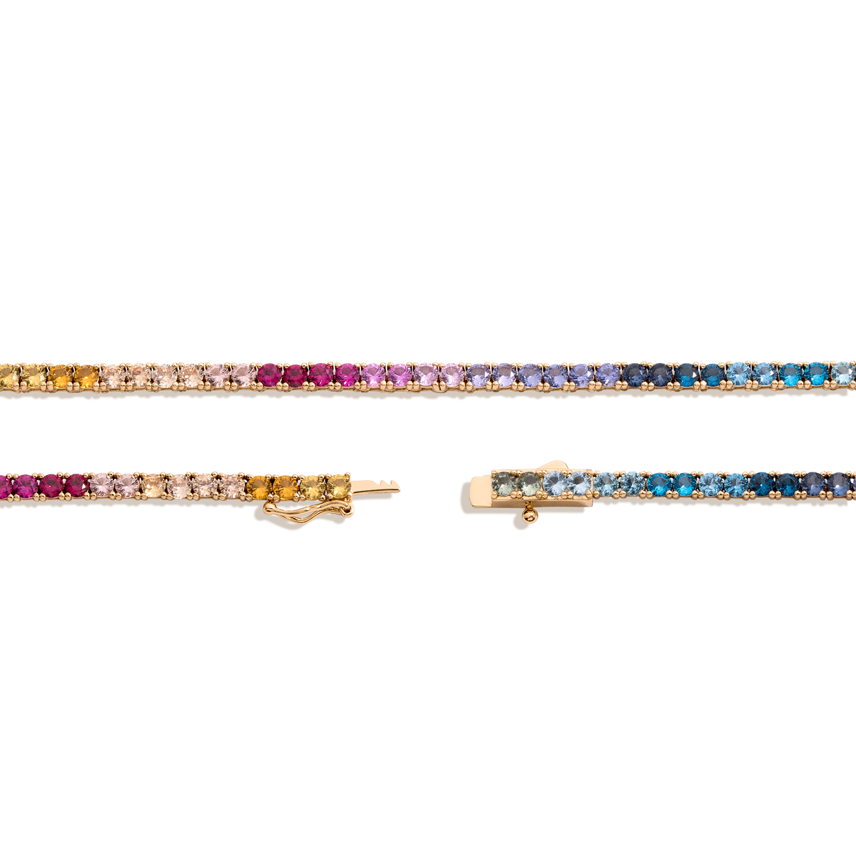 Ombré Rainbow Tennis Necklace
