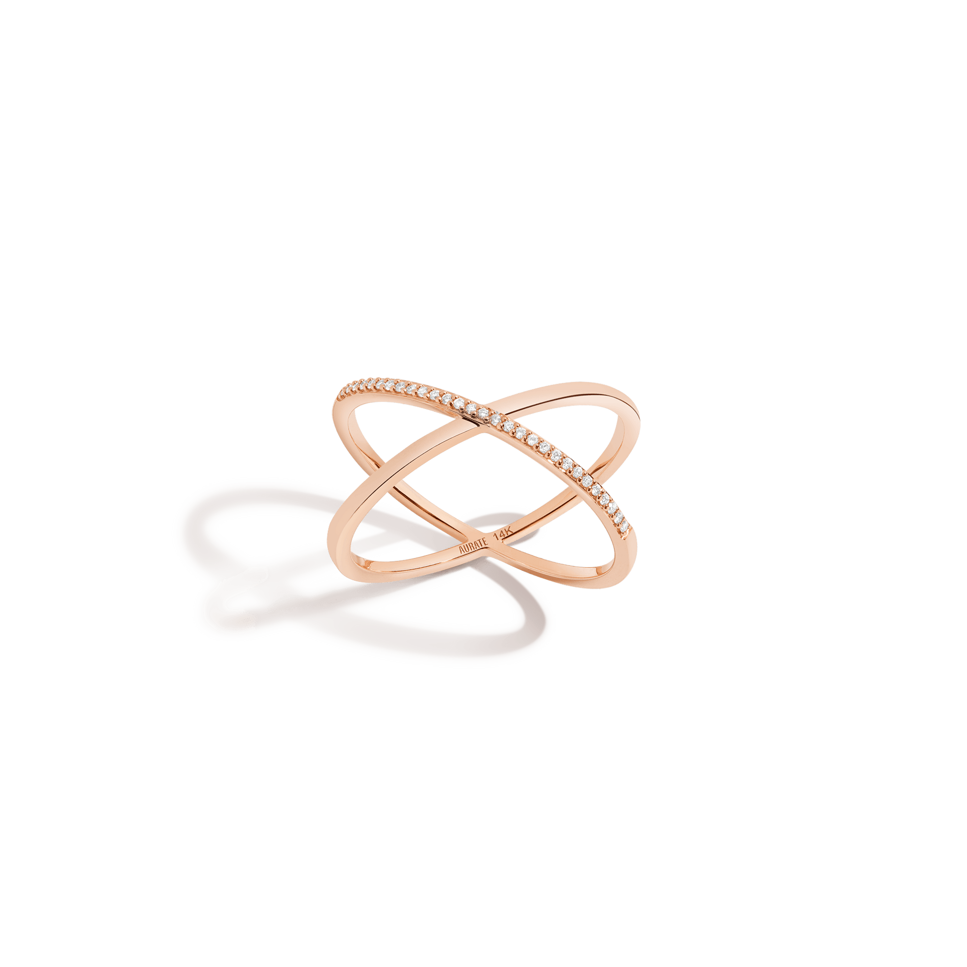 Petite Half Diamond X Ring