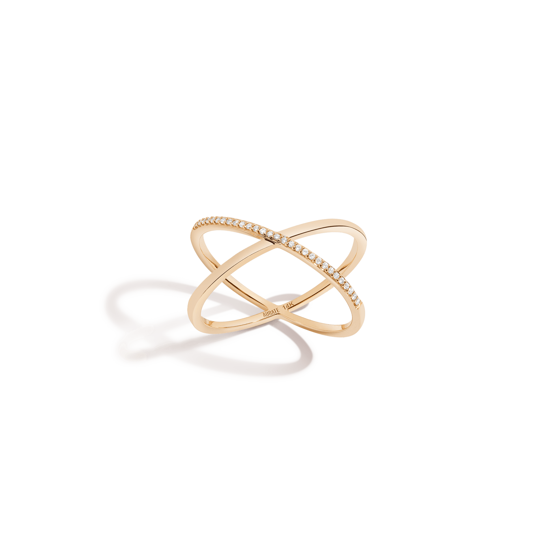 Petite Half Diamond X Ring