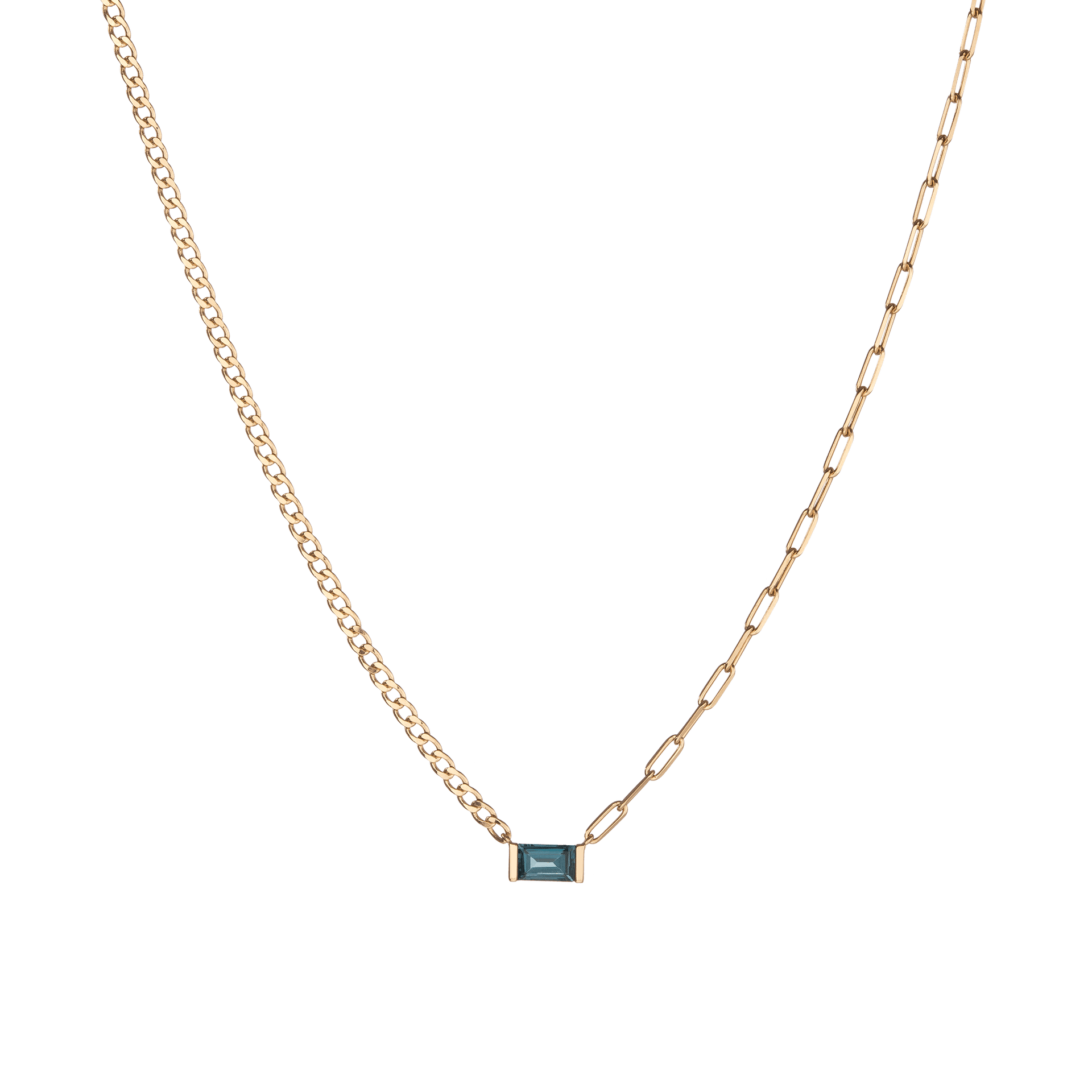 AURATE X MICHELLE: Tranquility Blue Topaz Chain Necklace