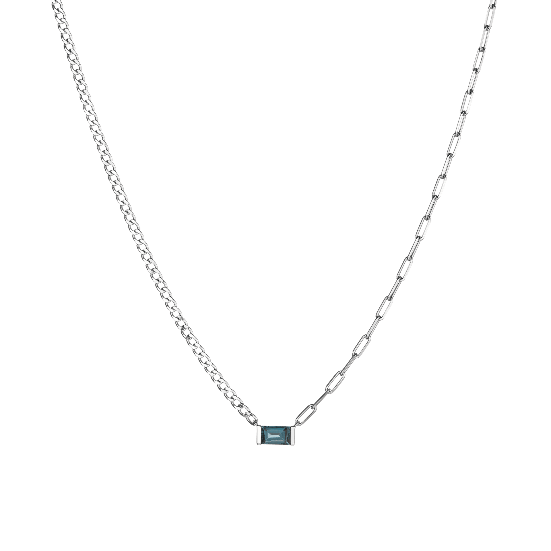 AURATE X MICHELLE: Tranquility Blue Topaz Chain Necklace