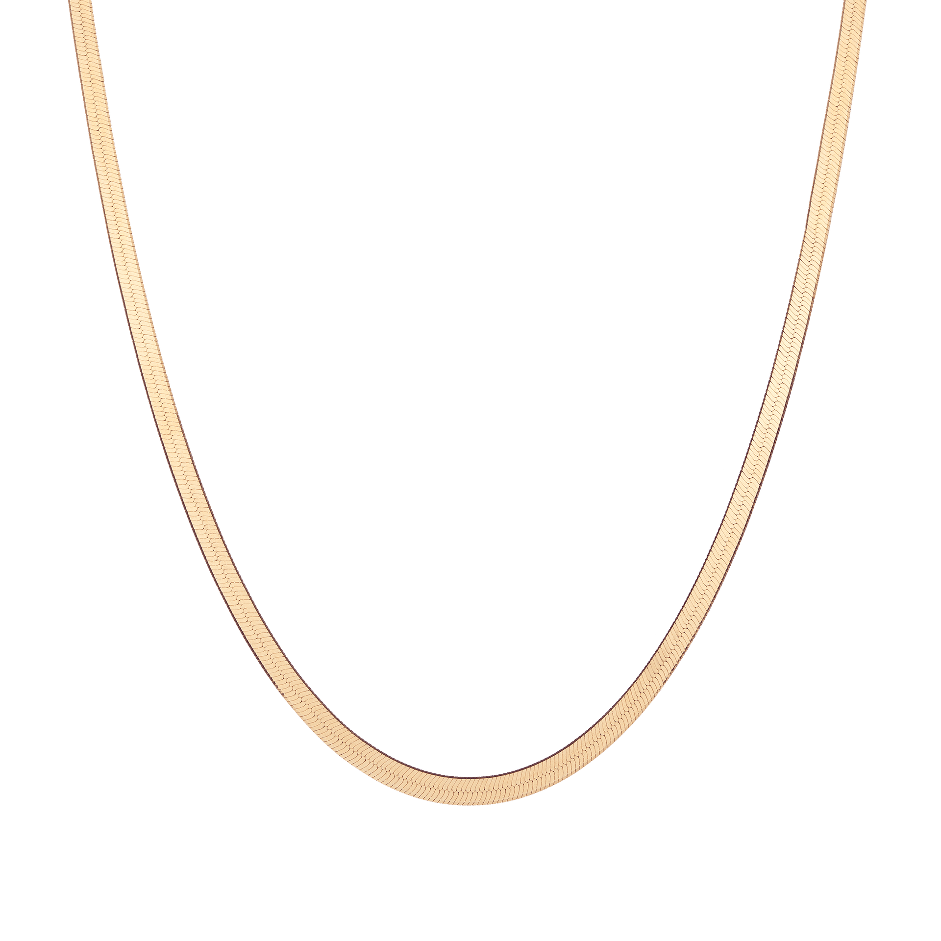 Solid Gold Herringbone Chain Necklace