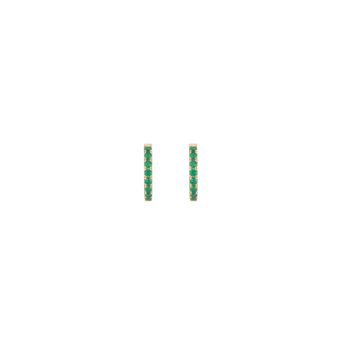 Lab Grown Green Emerald Huggie Earrings