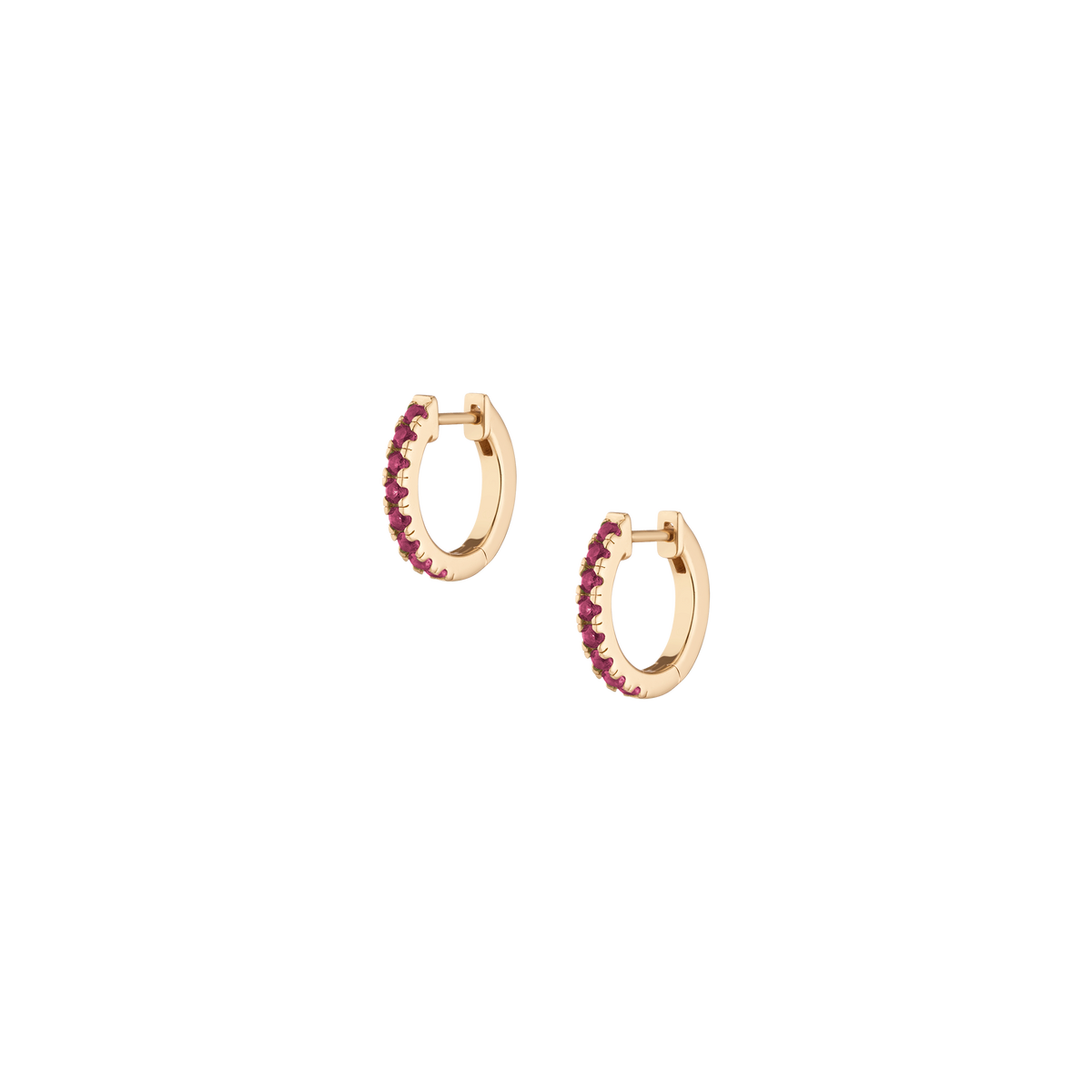 Lab Grown Red Ruby Huggie Earrings