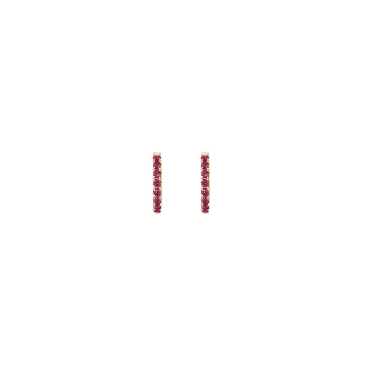 Lab Grown Red Ruby Huggie Earrings