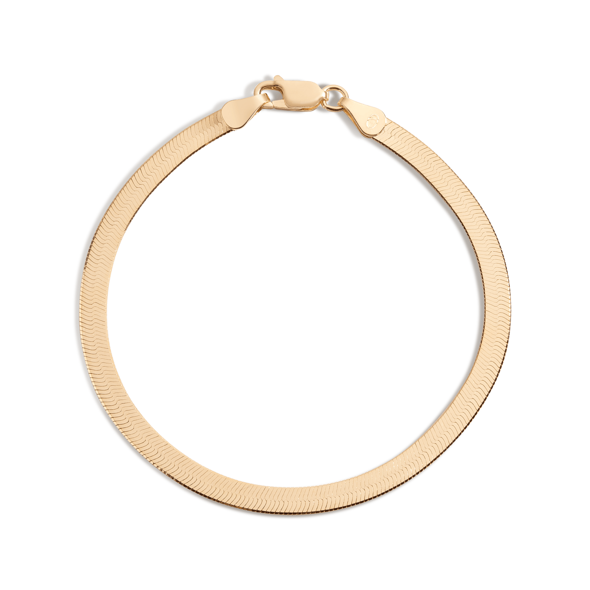 Gold Herringbone Chain Bracelet