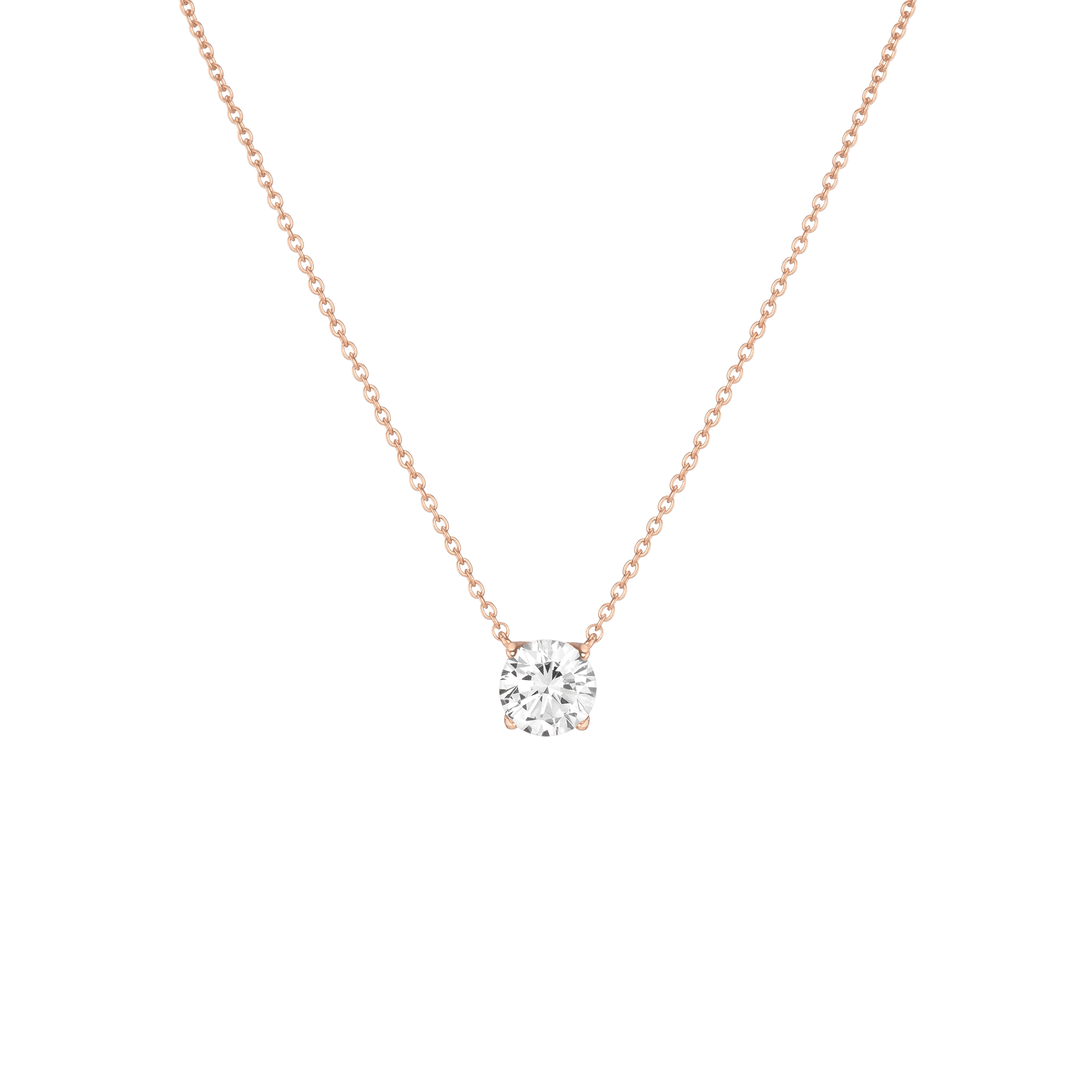 Round Gemstone Solitaire Necklace