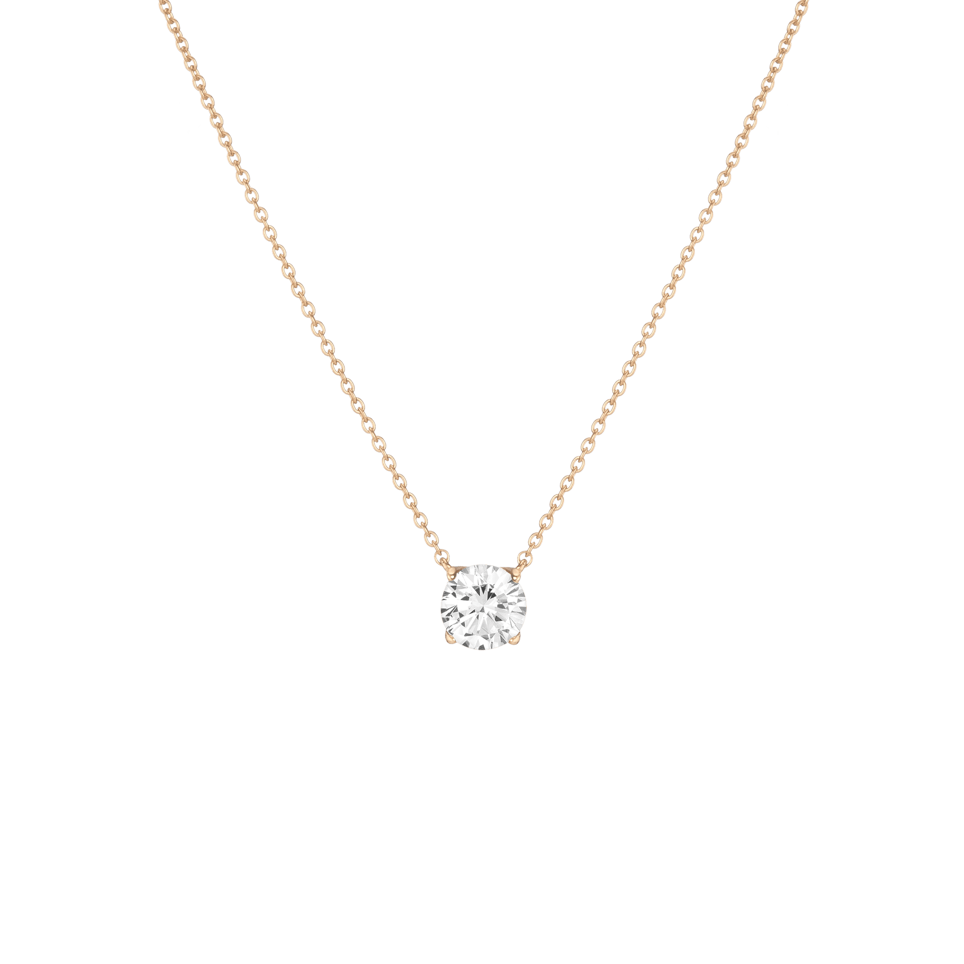 Round Gemstone Solitaire Necklace