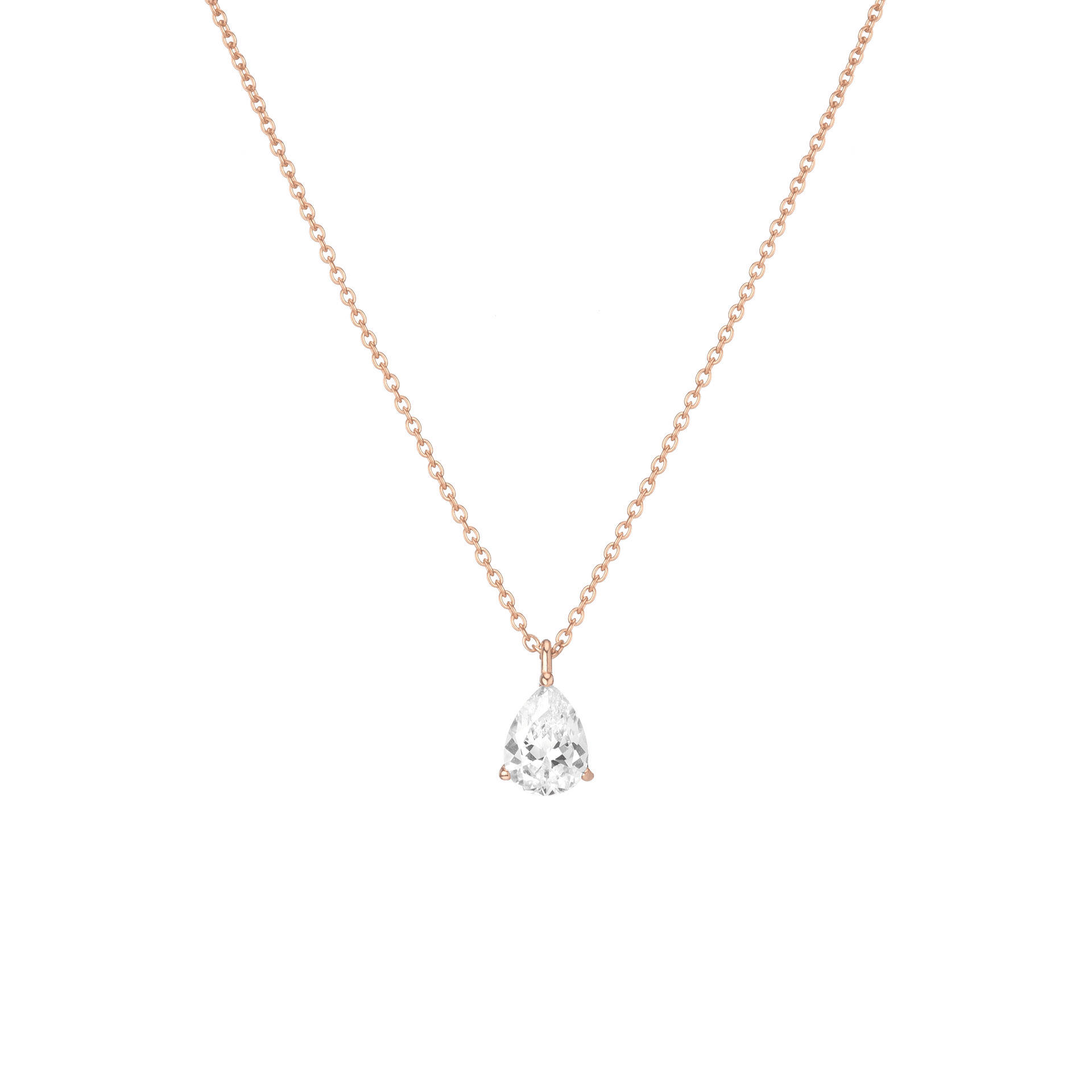 Pear Gemstone Solitaire Necklace
