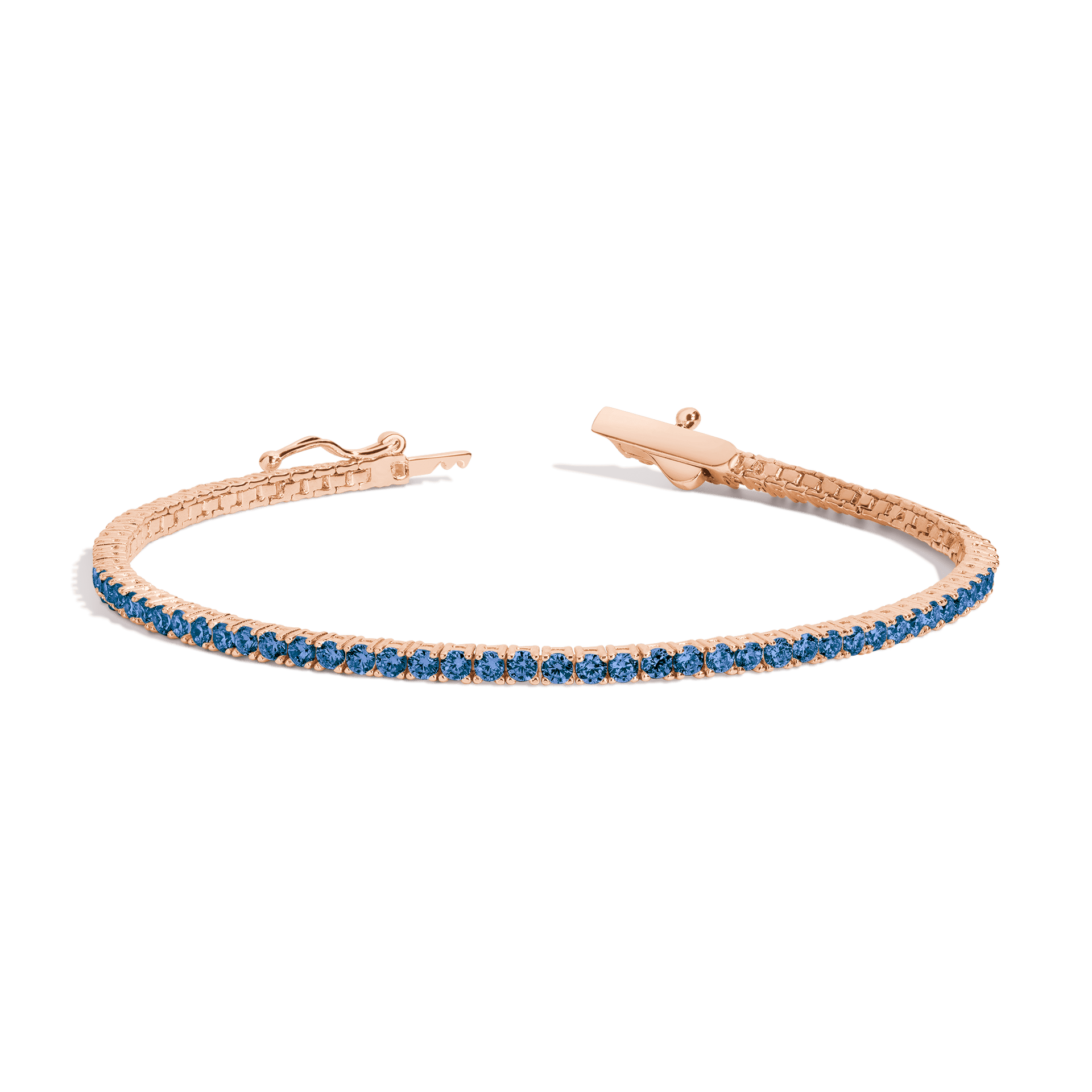 Lab Grown Blue Sapphire Tennis Bracelet