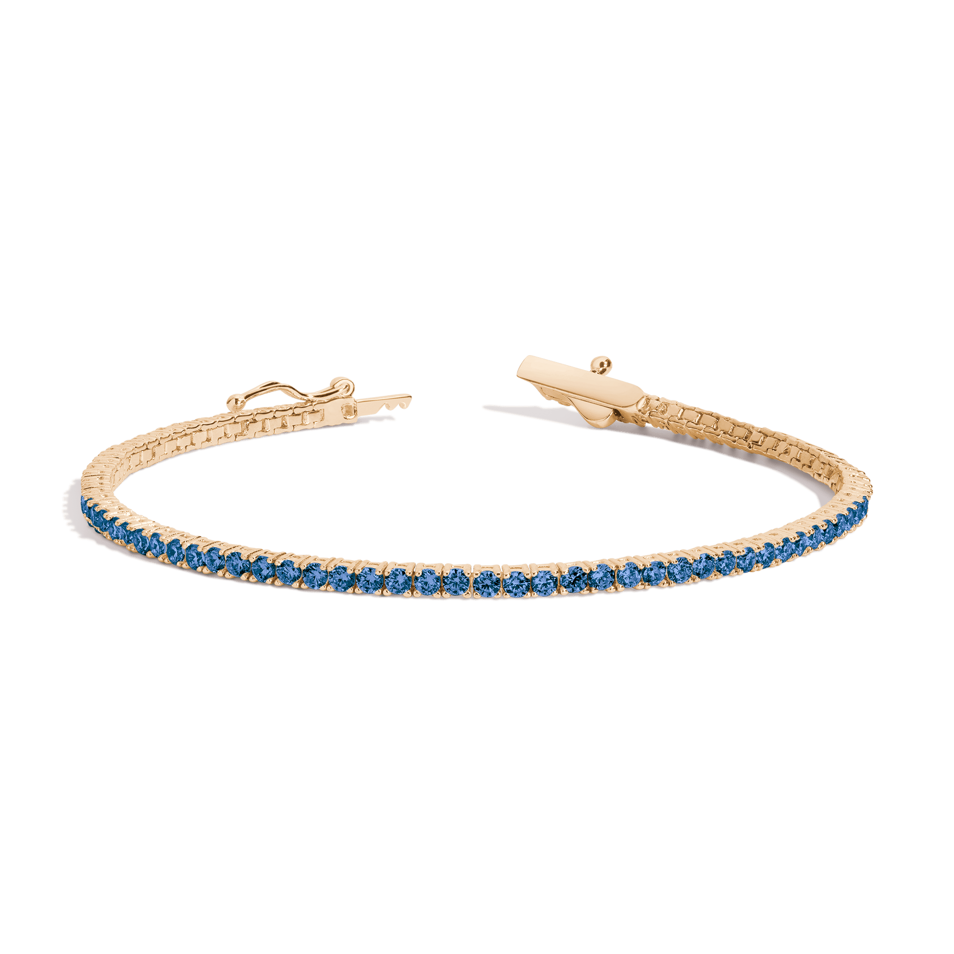 Lab Grown Blue Sapphire Tennis Bracelet