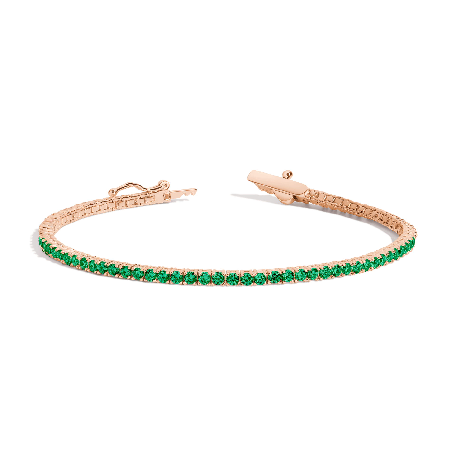 Lab Grown Green Emerald Tennis Bracelet