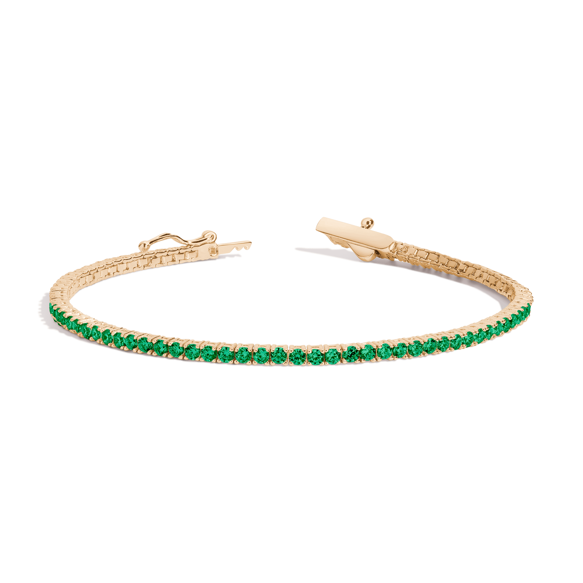 Lab Grown Green Emerald Tennis Bracelet