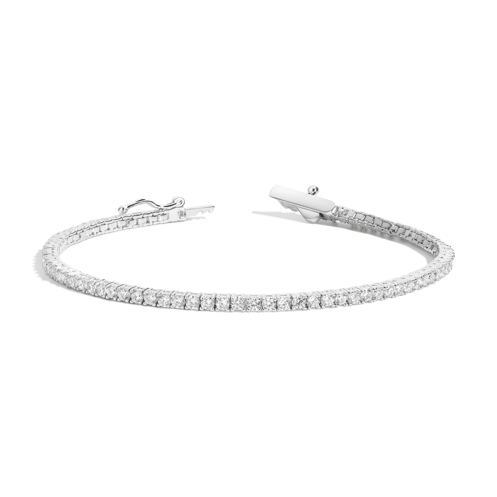 Lab Grown White Sapphire Tennis Bracelet
