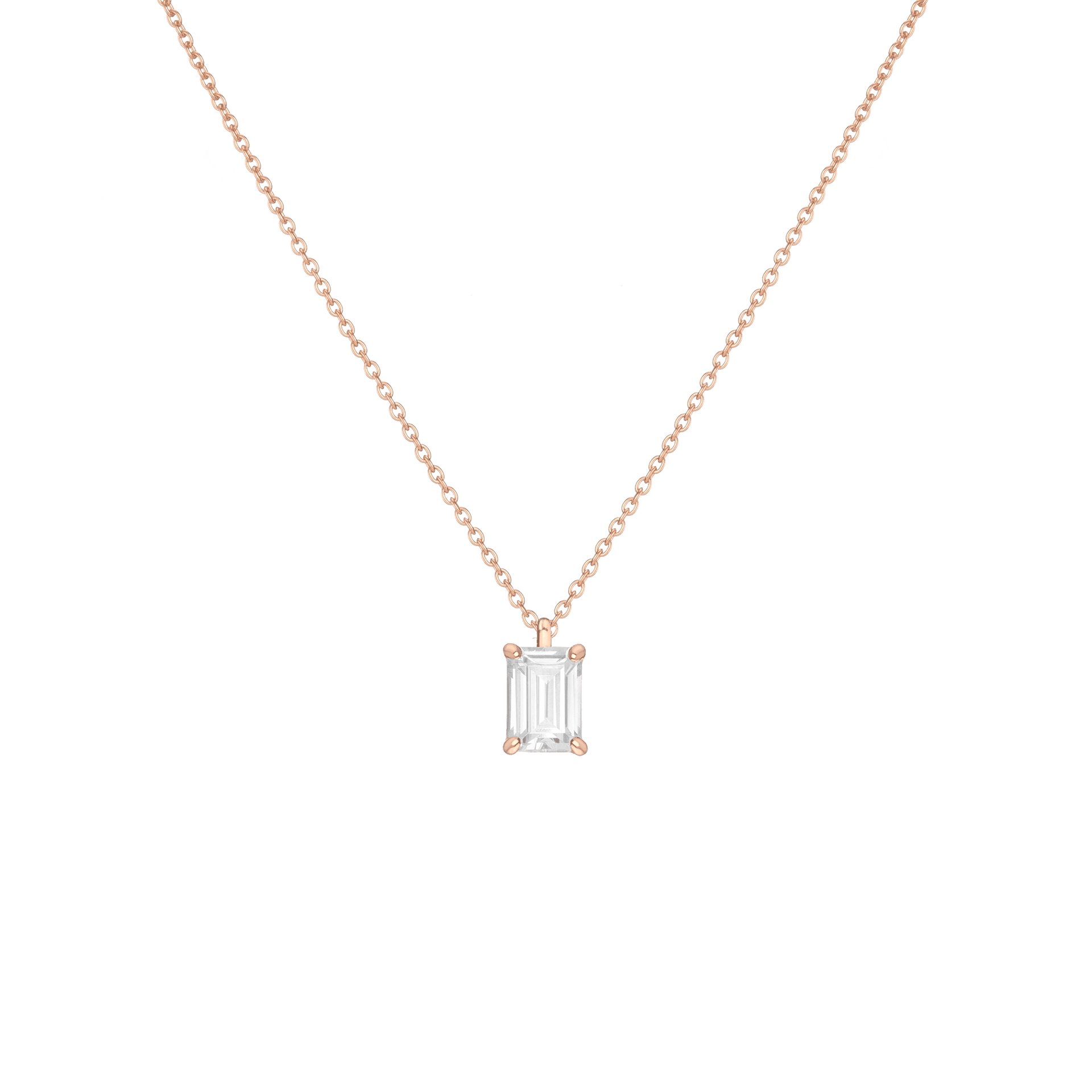 Emerald Gemstone Solitaire Necklace