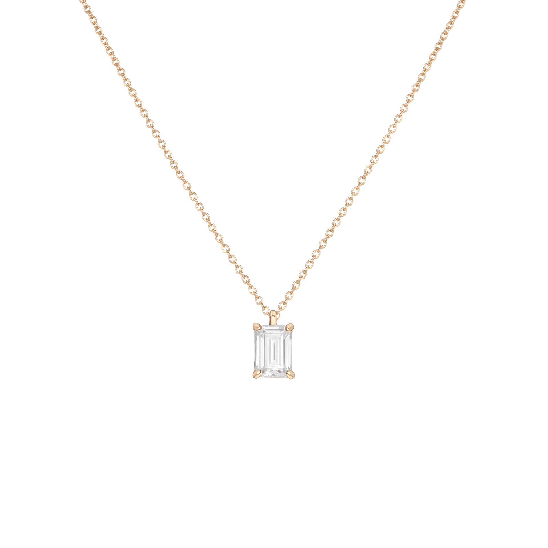 Emerald Gemstone Solitaire Necklace