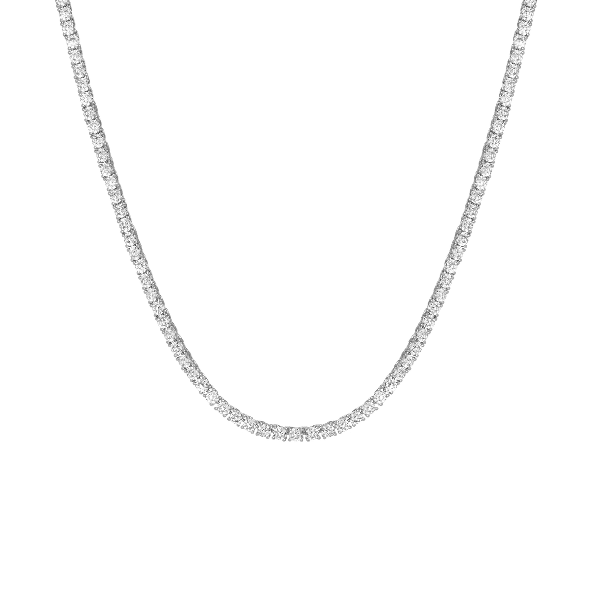 Boyfriend Lab Grown White Sapphire Tennis Necklace