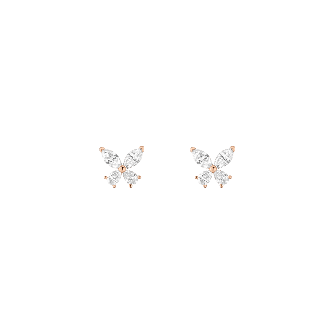 Lab Grown White Sapphire Butterfly Earrings