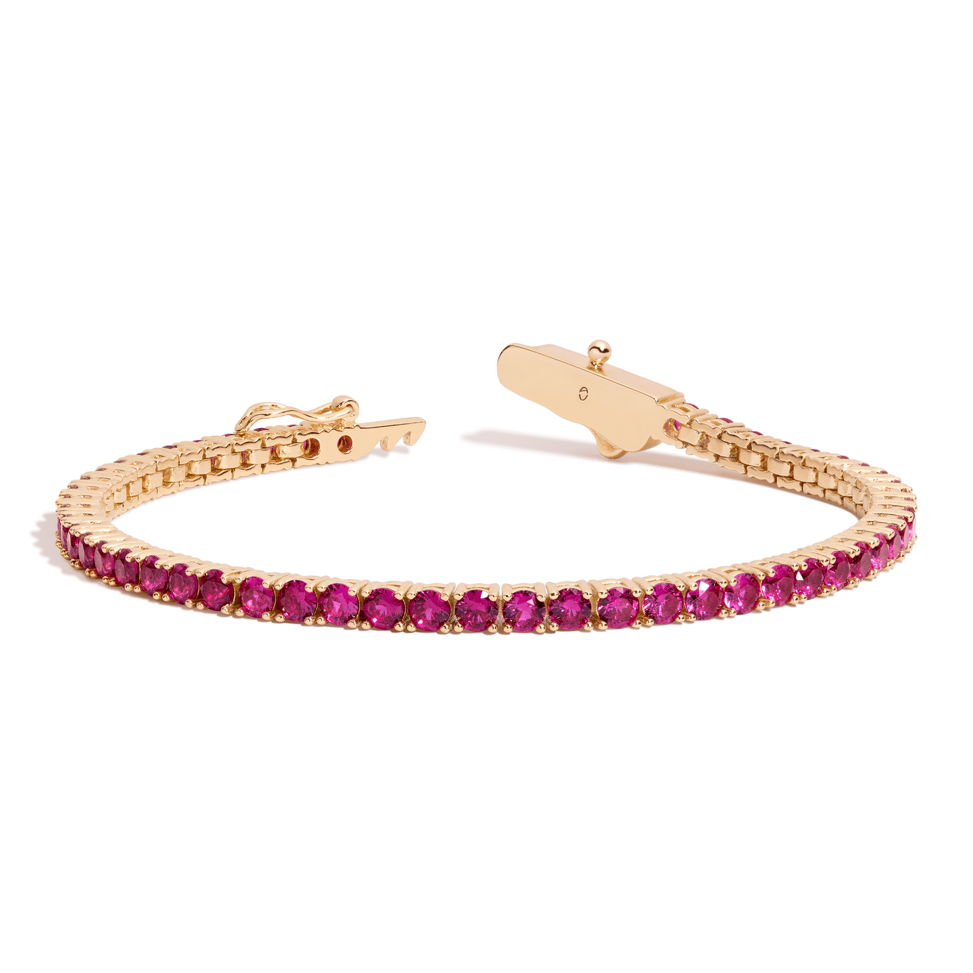 Lab Grown Red Ruby Tennis Bracelet