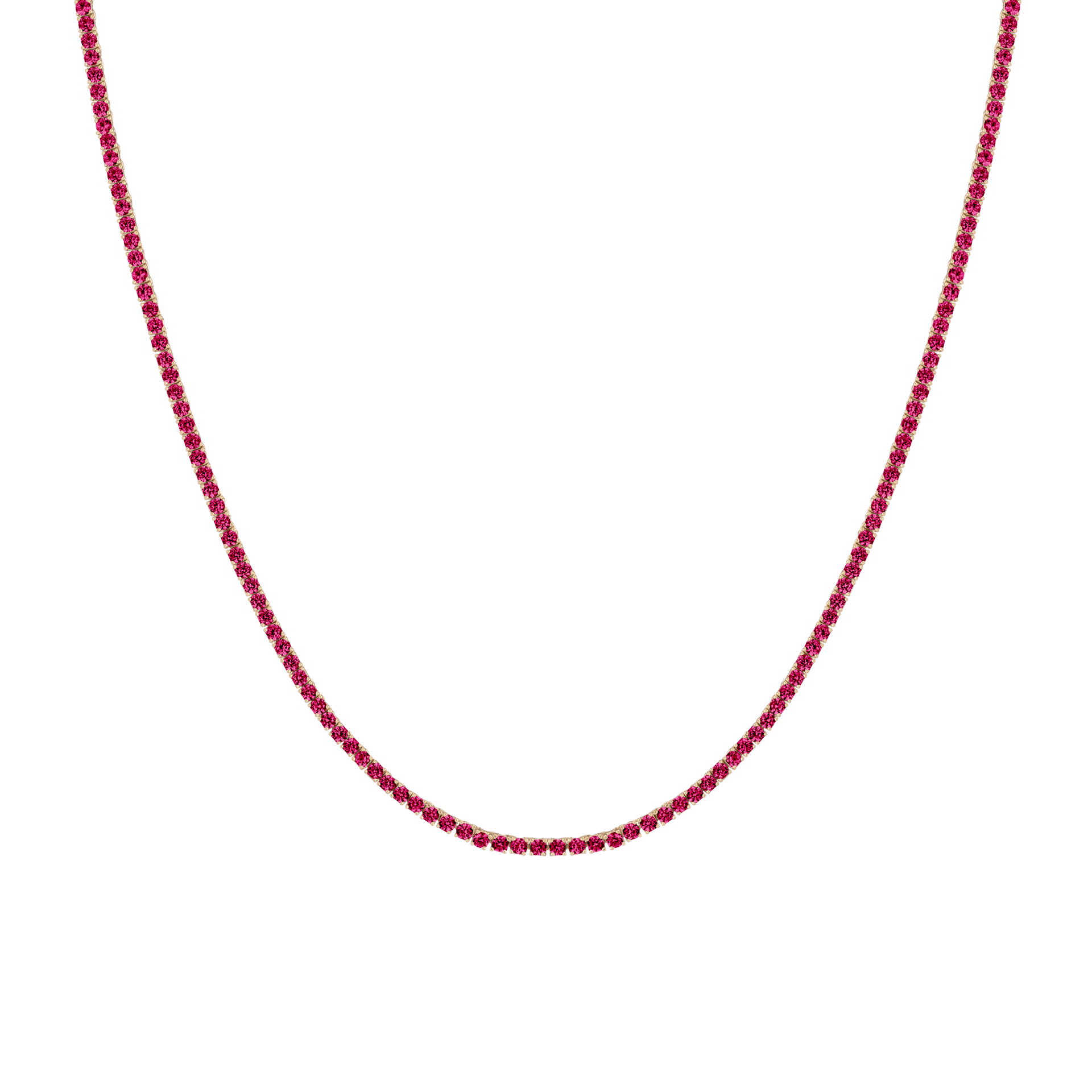 Lab Grown Red Ruby Tennis Necklace
