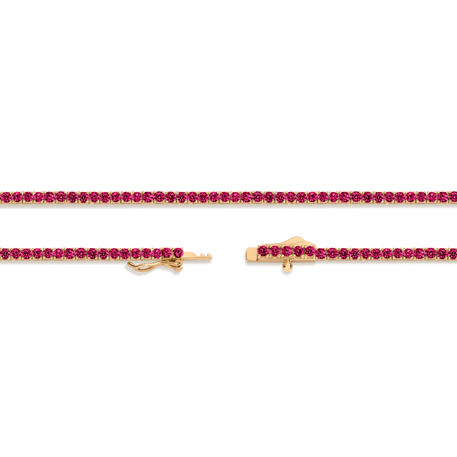 Lab Grown Red Ruby Tennis Necklace