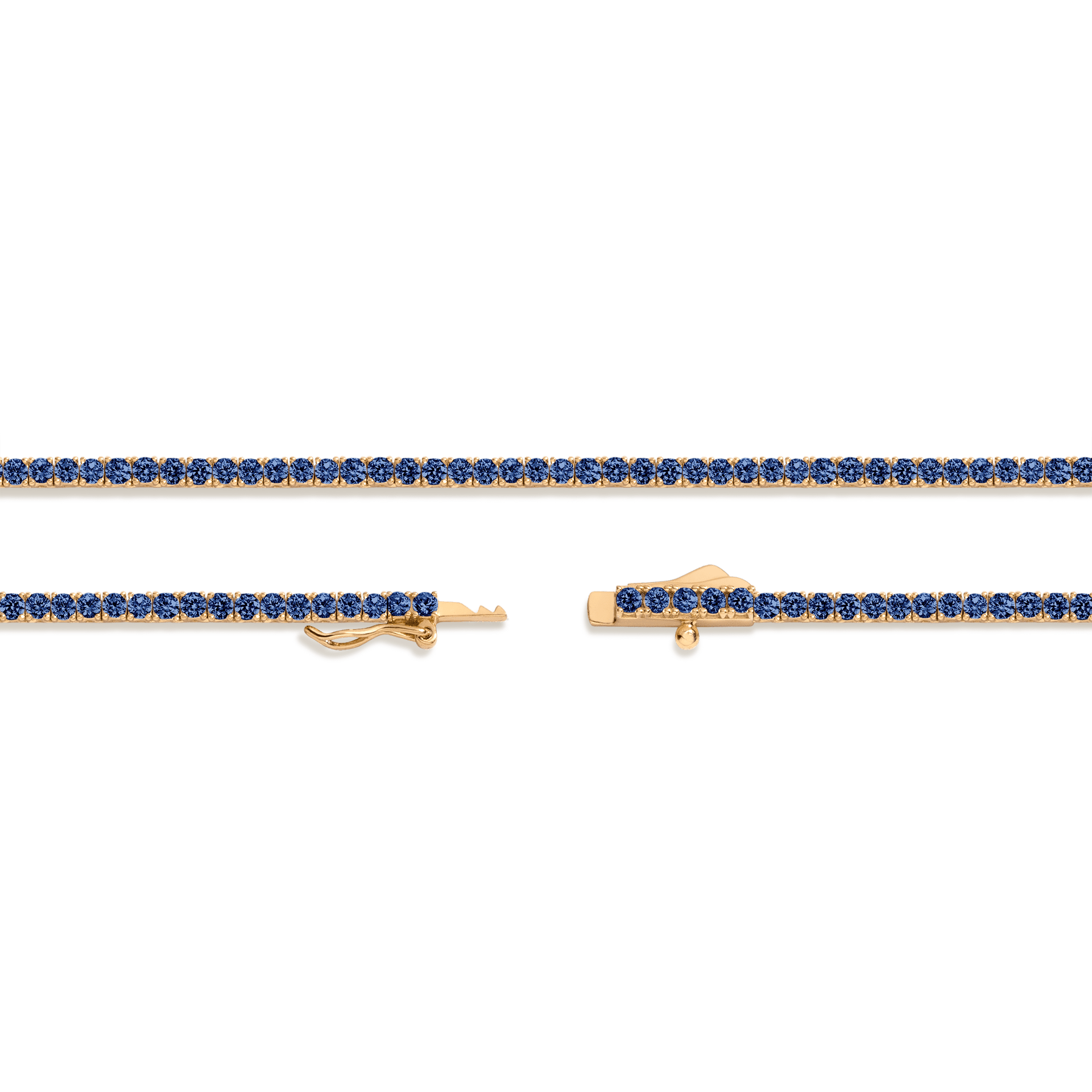 Lab Grown Blue Sapphire Tennis Necklace