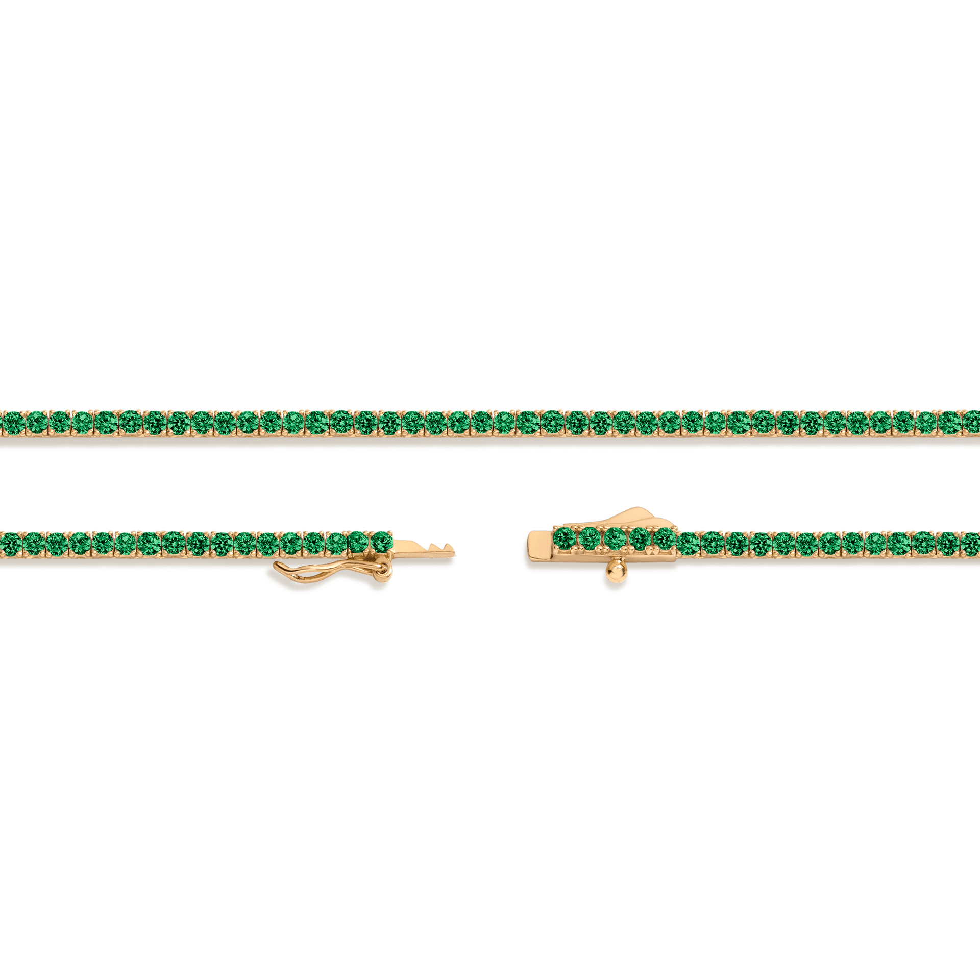 Lab Grown Green Emerald Tennis Necklace