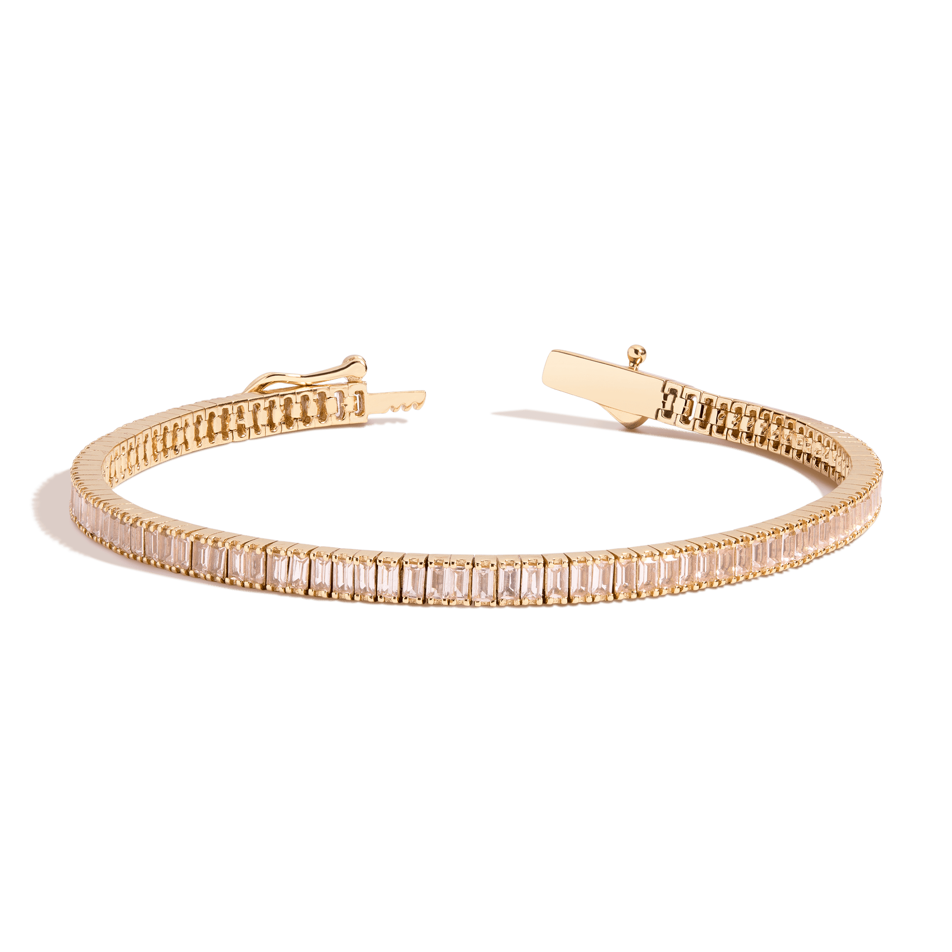 Lab Grown Morganite Baguette Tennis Bracelet