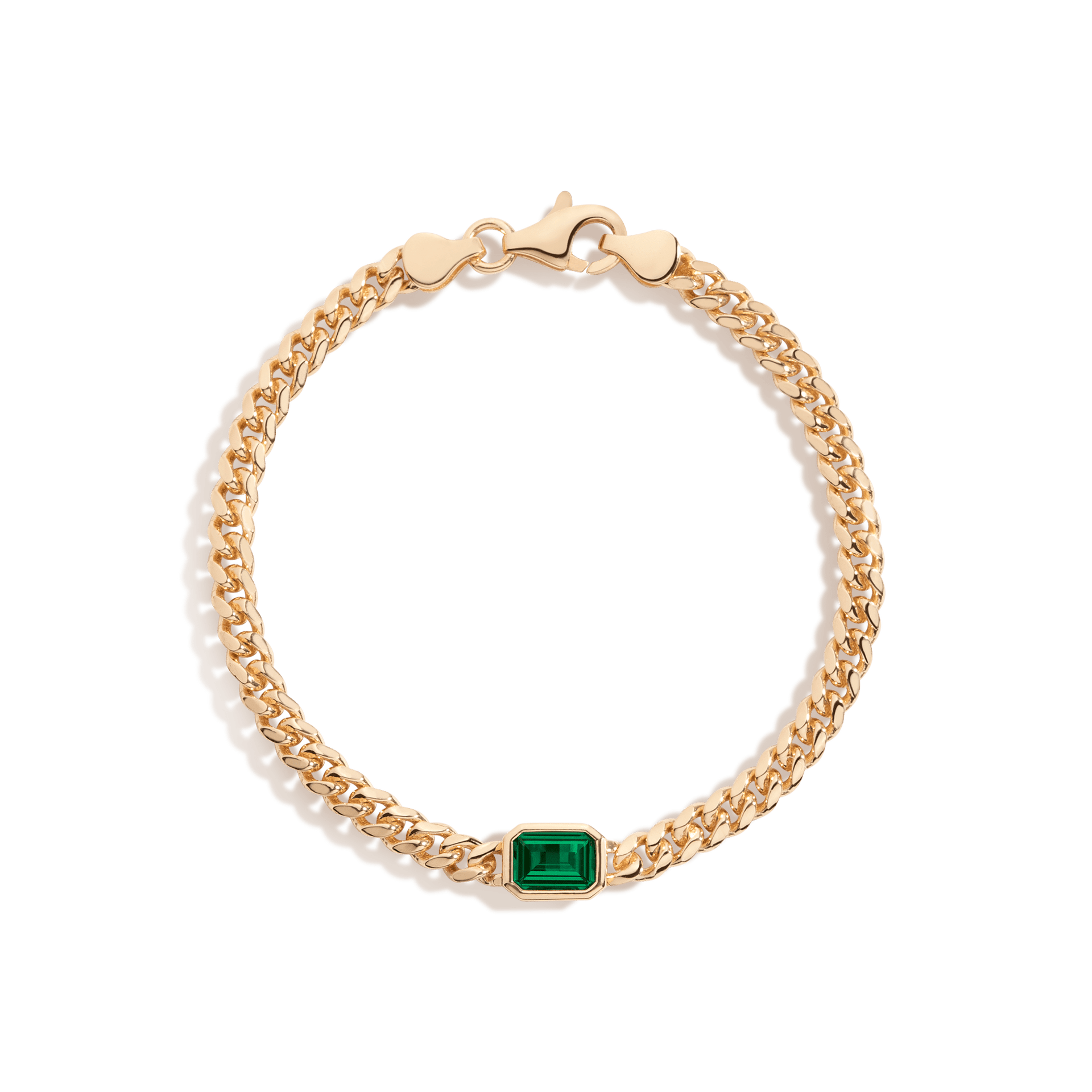 Emerald Curb Chain Bracelet