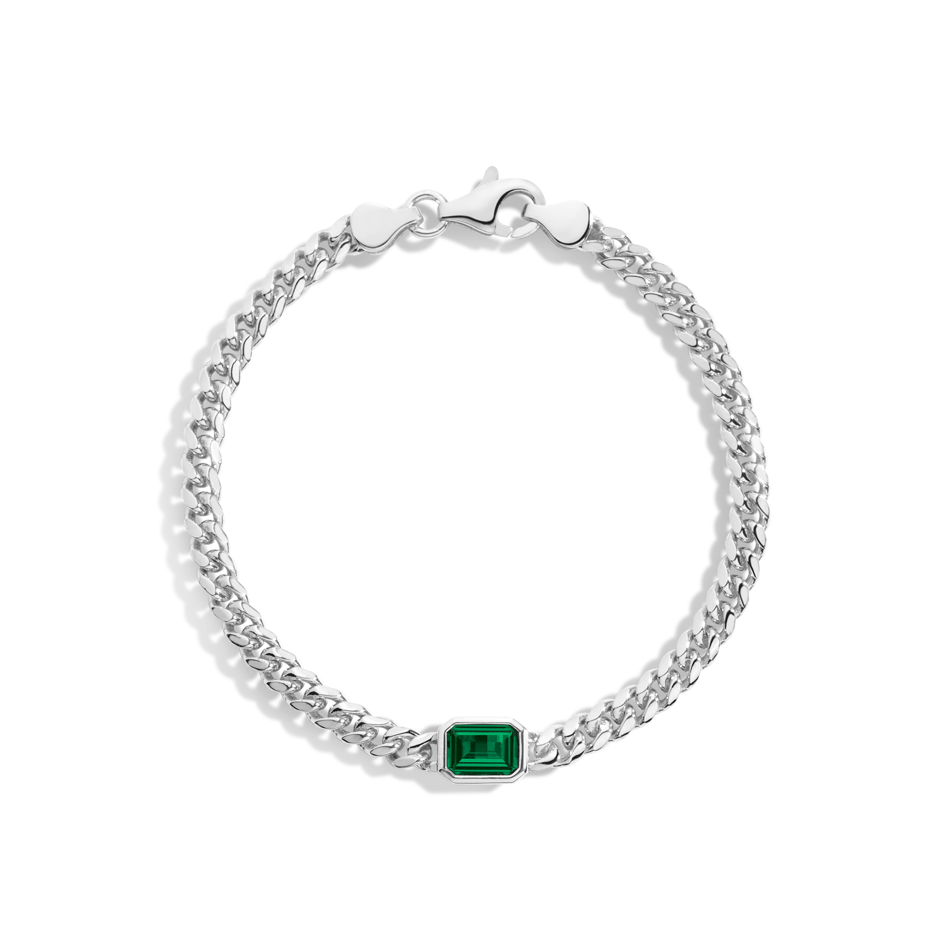 Emerald Curb Chain Bracelet