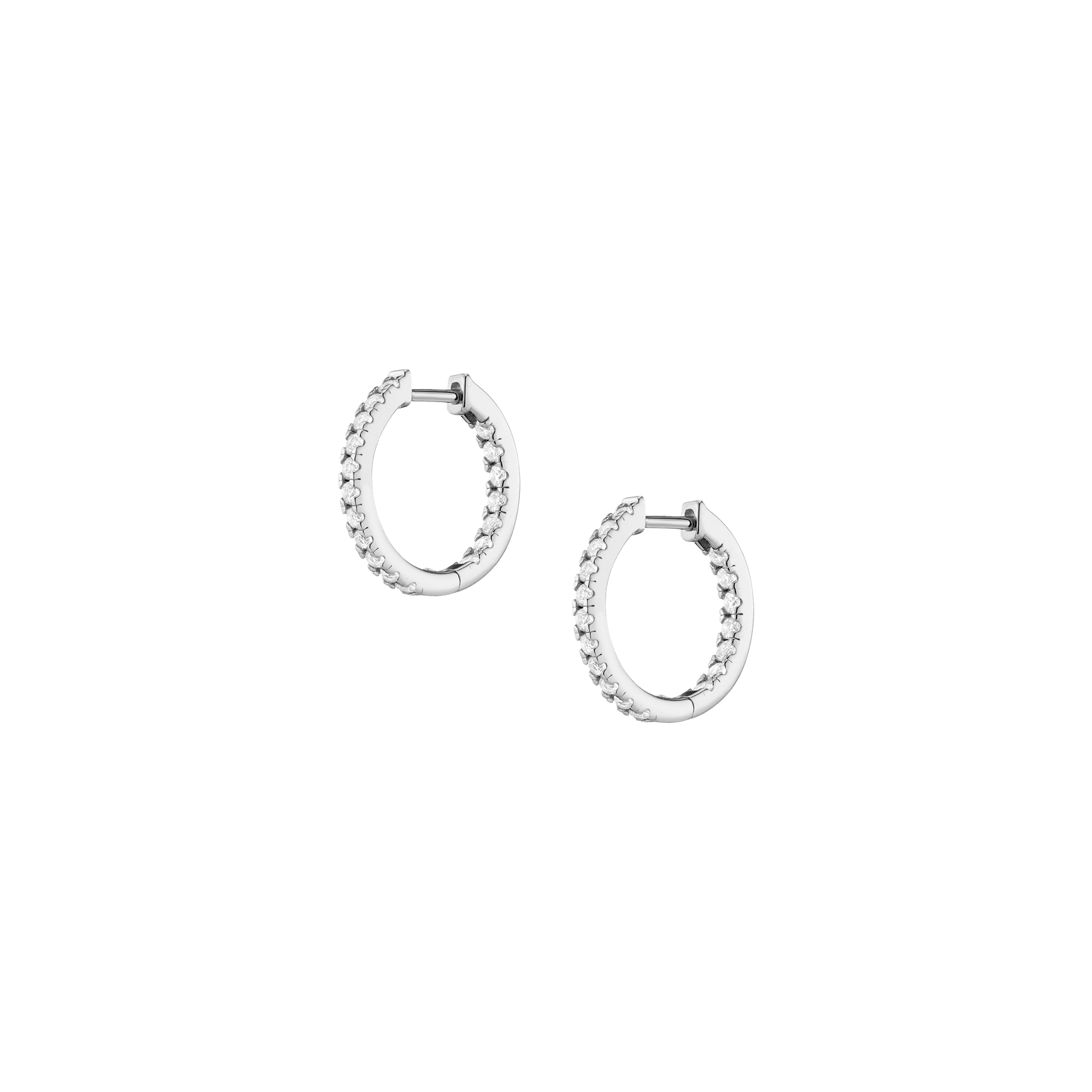 Lab Grown White Sapphire Hoop Earrings