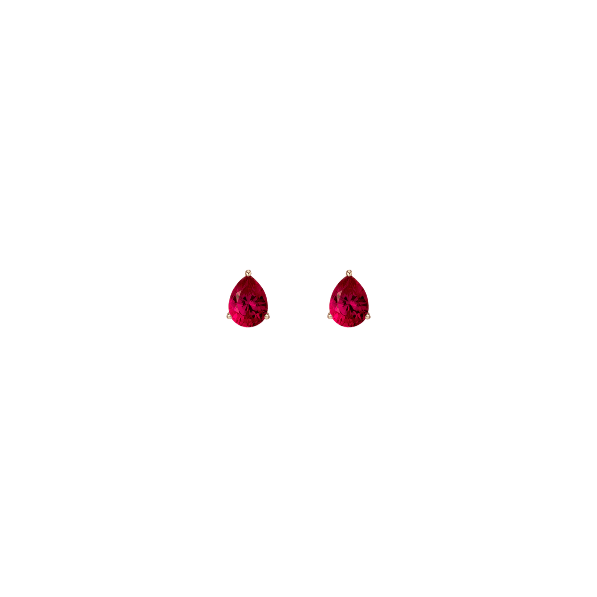 Pear Gemstone Solitaire Stud Earrings
