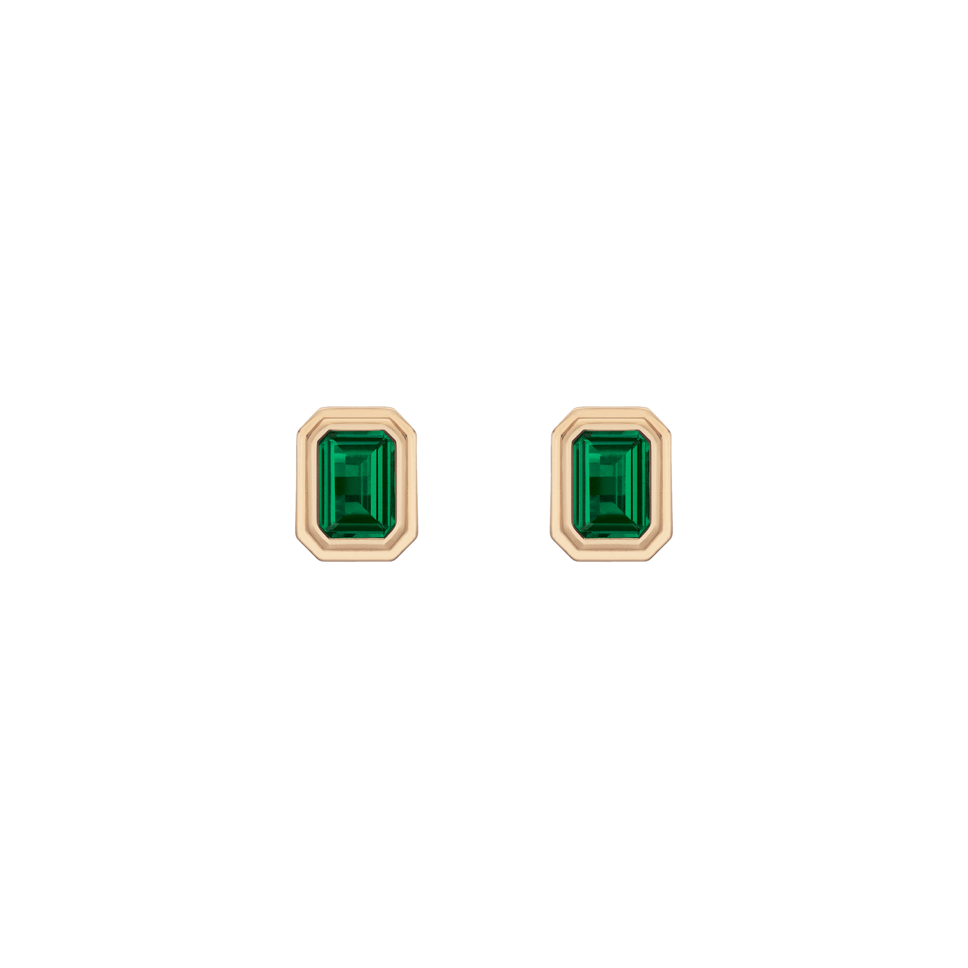 Lab Grown Emerald Heirloom Stud Earrings