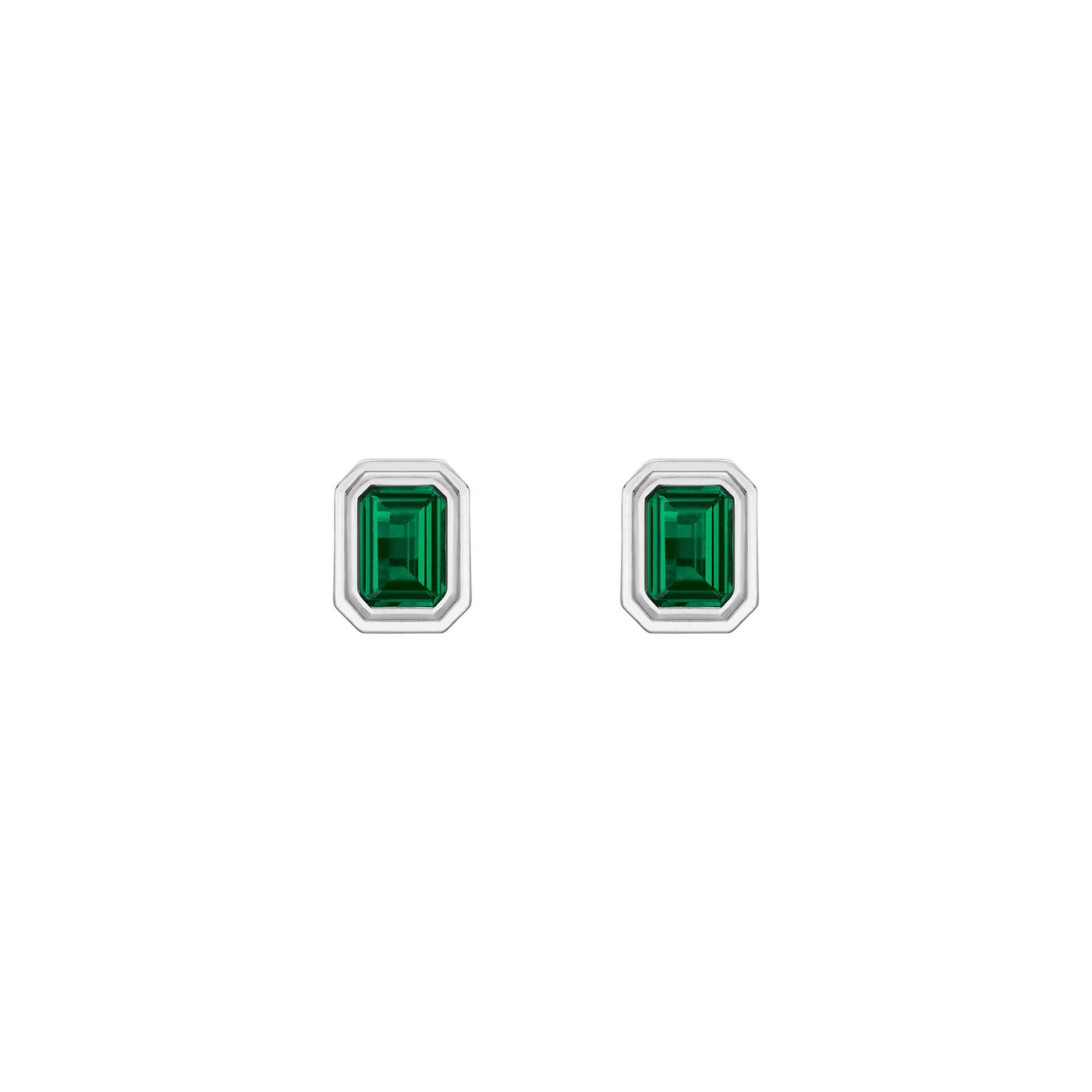 Lab Grown Emerald Heirloom Stud Earrings