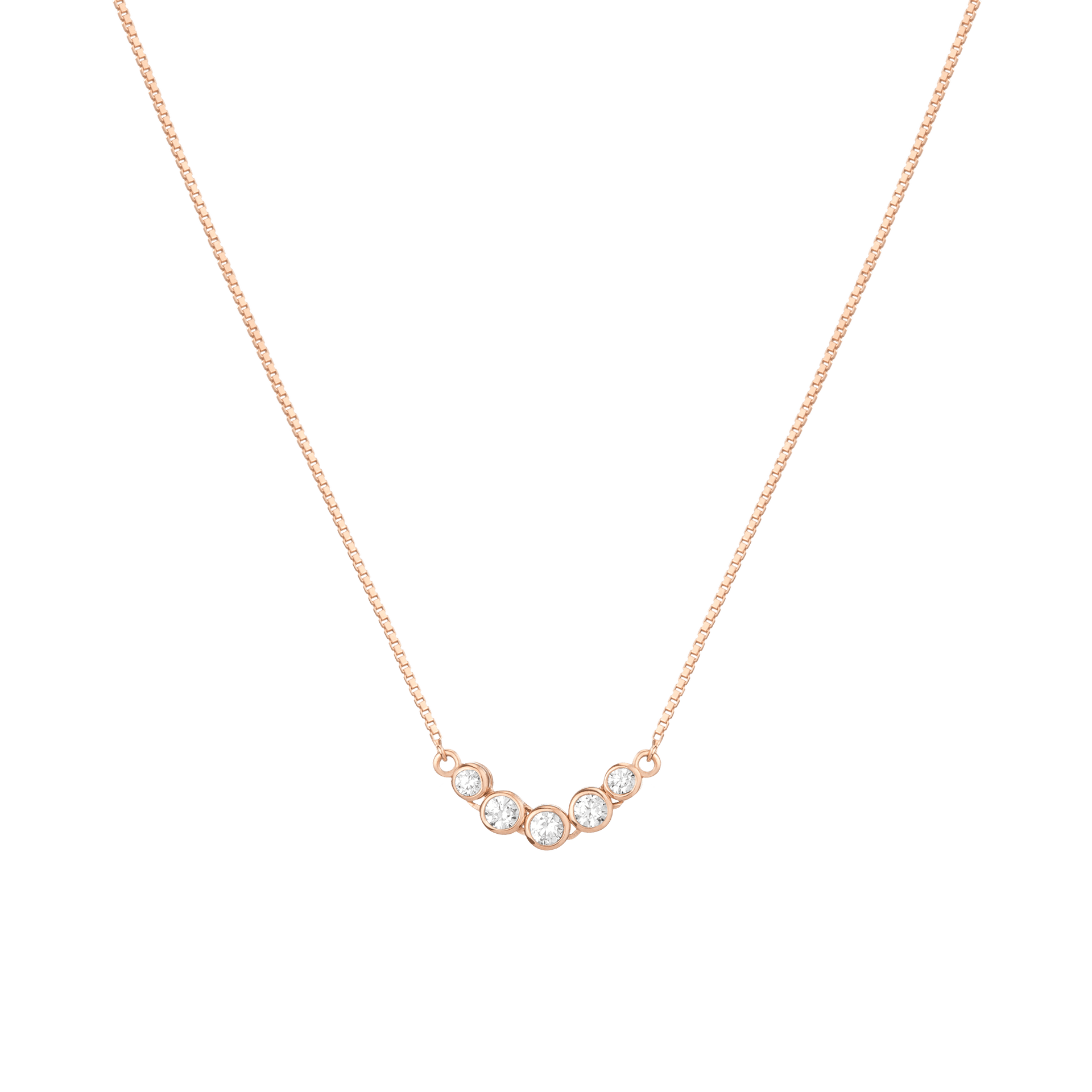 Mini Graduated Lab Grown Diamond Bezel Necklace