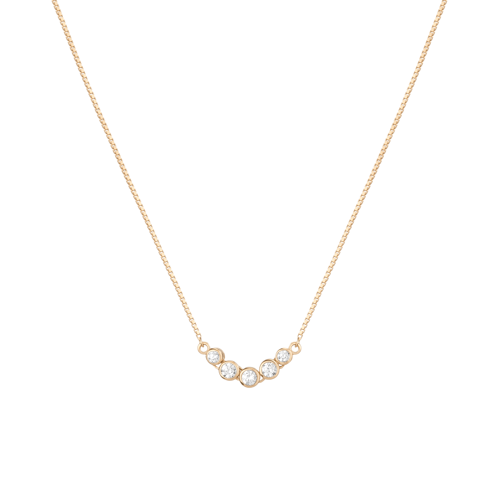 Mini Graduated Lab Grown Diamond Bezel Necklace