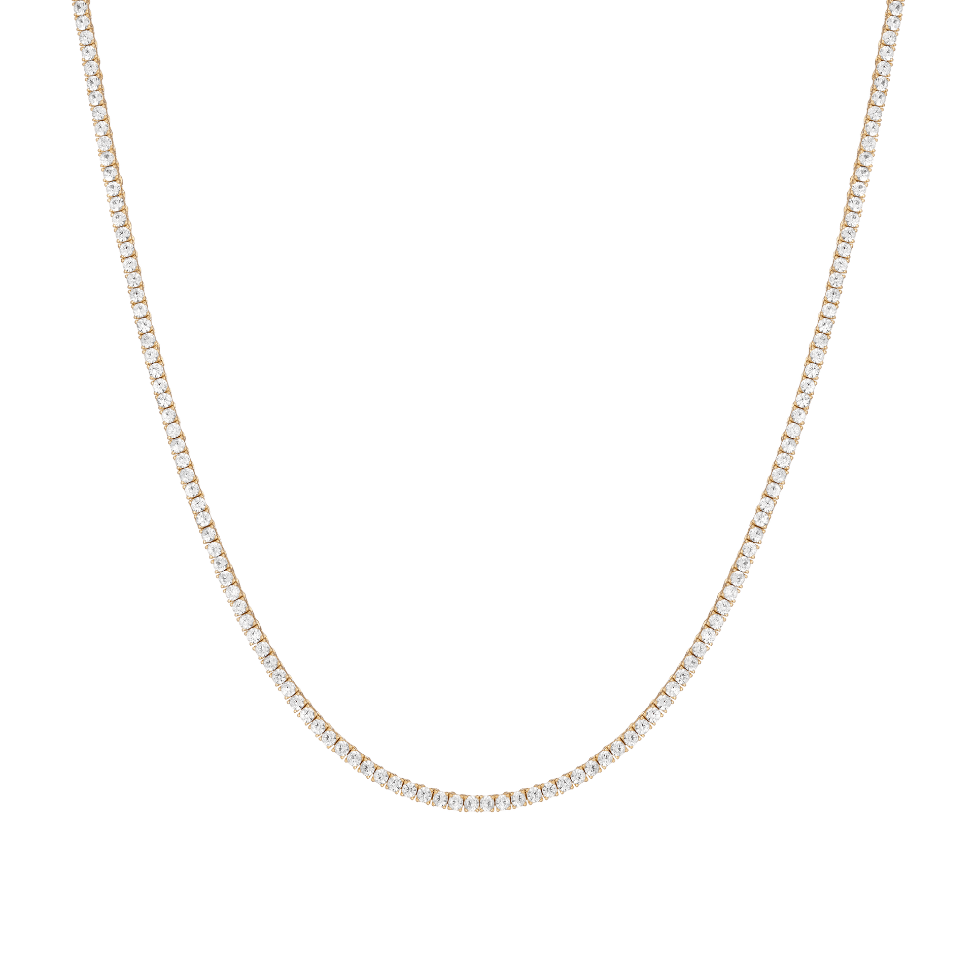 Lab Grown White Sapphire Tennis Necklace
