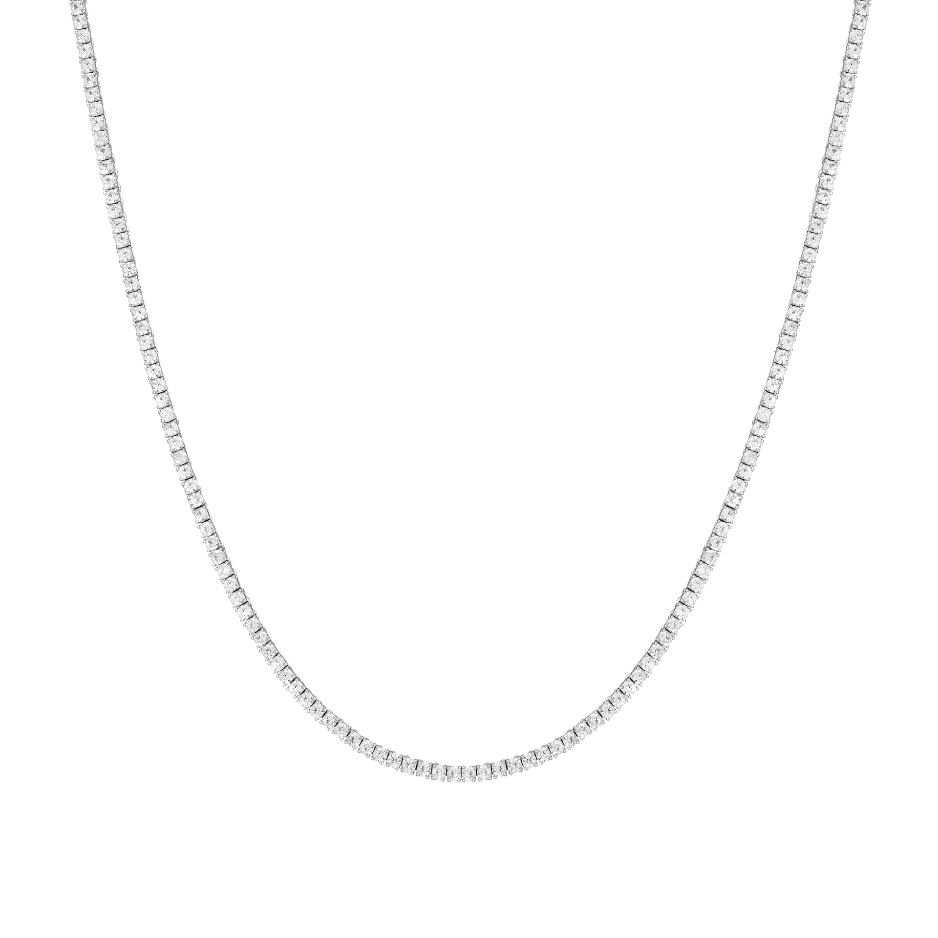 Lab Grown White Sapphire Tennis Necklace